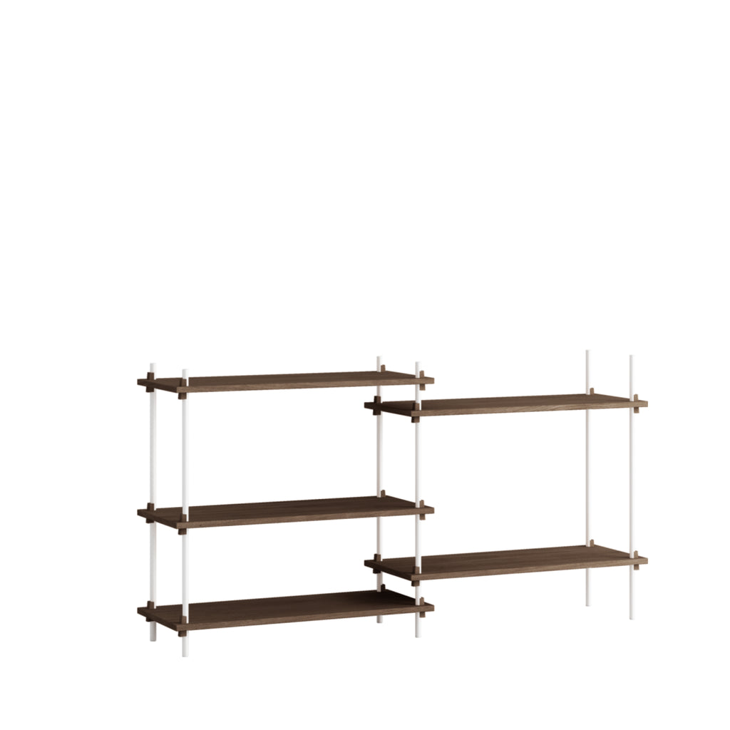 Customizable Moebe Shelving System in Smoked Oak & White - 85cm Height