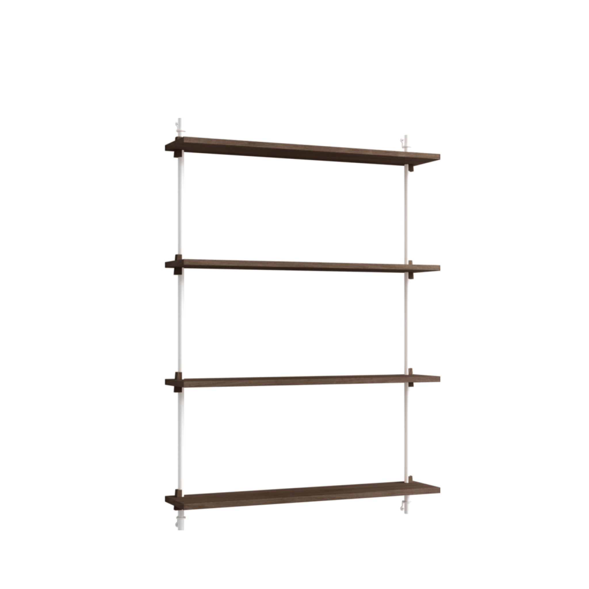 Versatile Moebe Wall Shelving in Smoked Oak/White for Any Room Decor