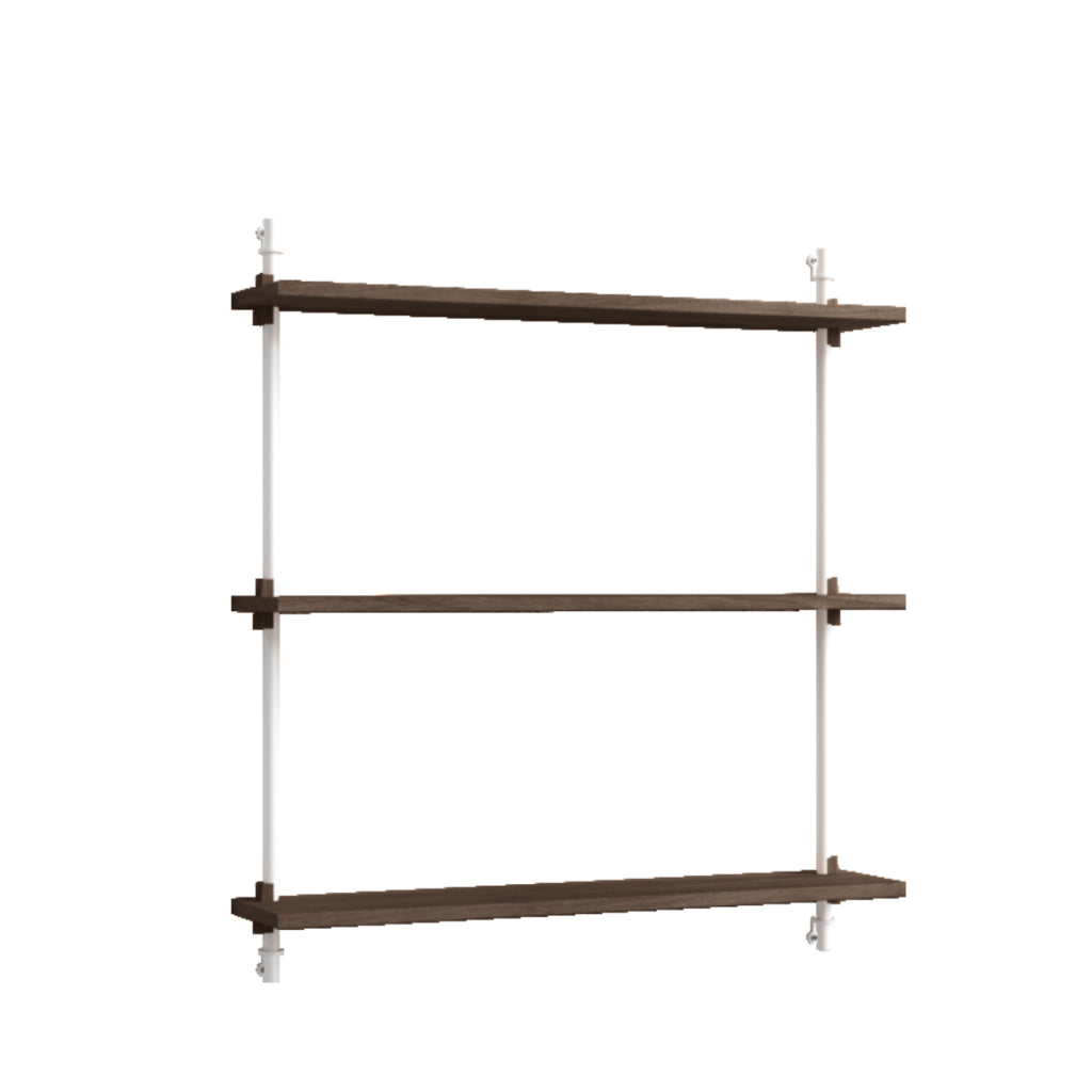 Versatile Moebe Wall Shelving in Smoked Oak & White for Any Room