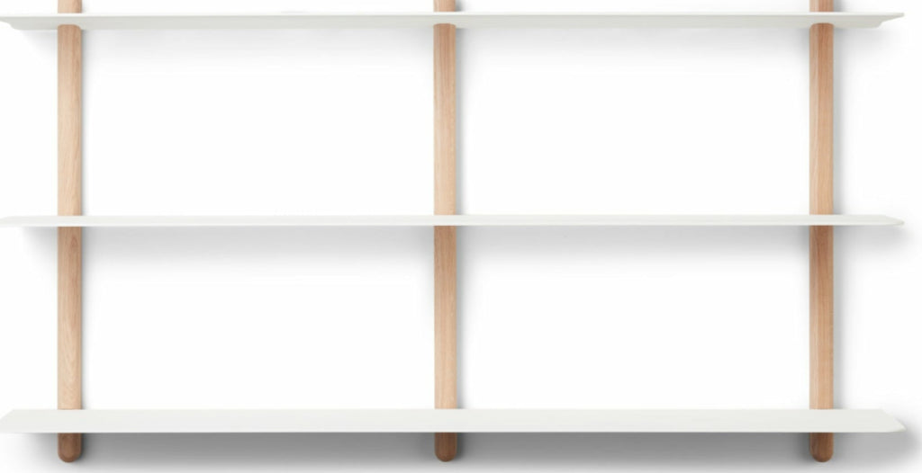 Gejst Nivo Large Wall Shelf 118cm – Light Oak & White Minimalist