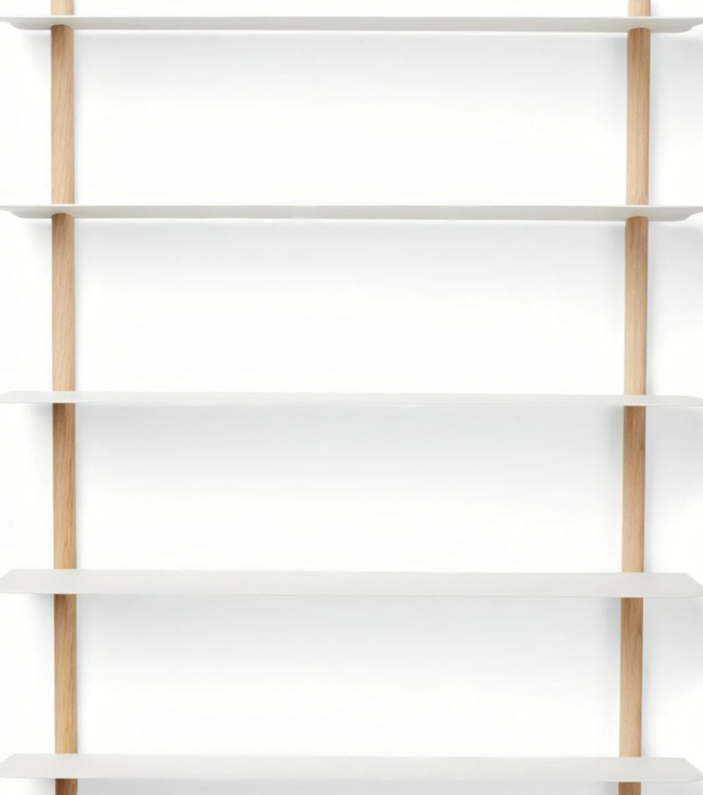 Gejst Nivo Large Wall Shelf E – Light Oak/white, 118×25 Cm, Designer