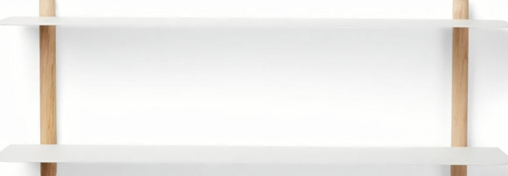 Gejst Nivo Shelf F — Light Oak/white Minimalist Wall Shelf 64×25 Cm