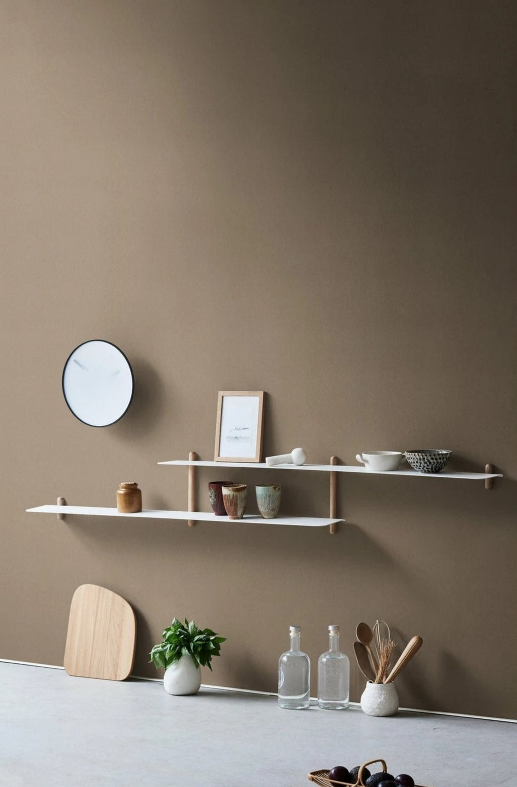 Gejst Nivo Wall Shelf H - Light Oak & White 172 Cm Minimalist Design