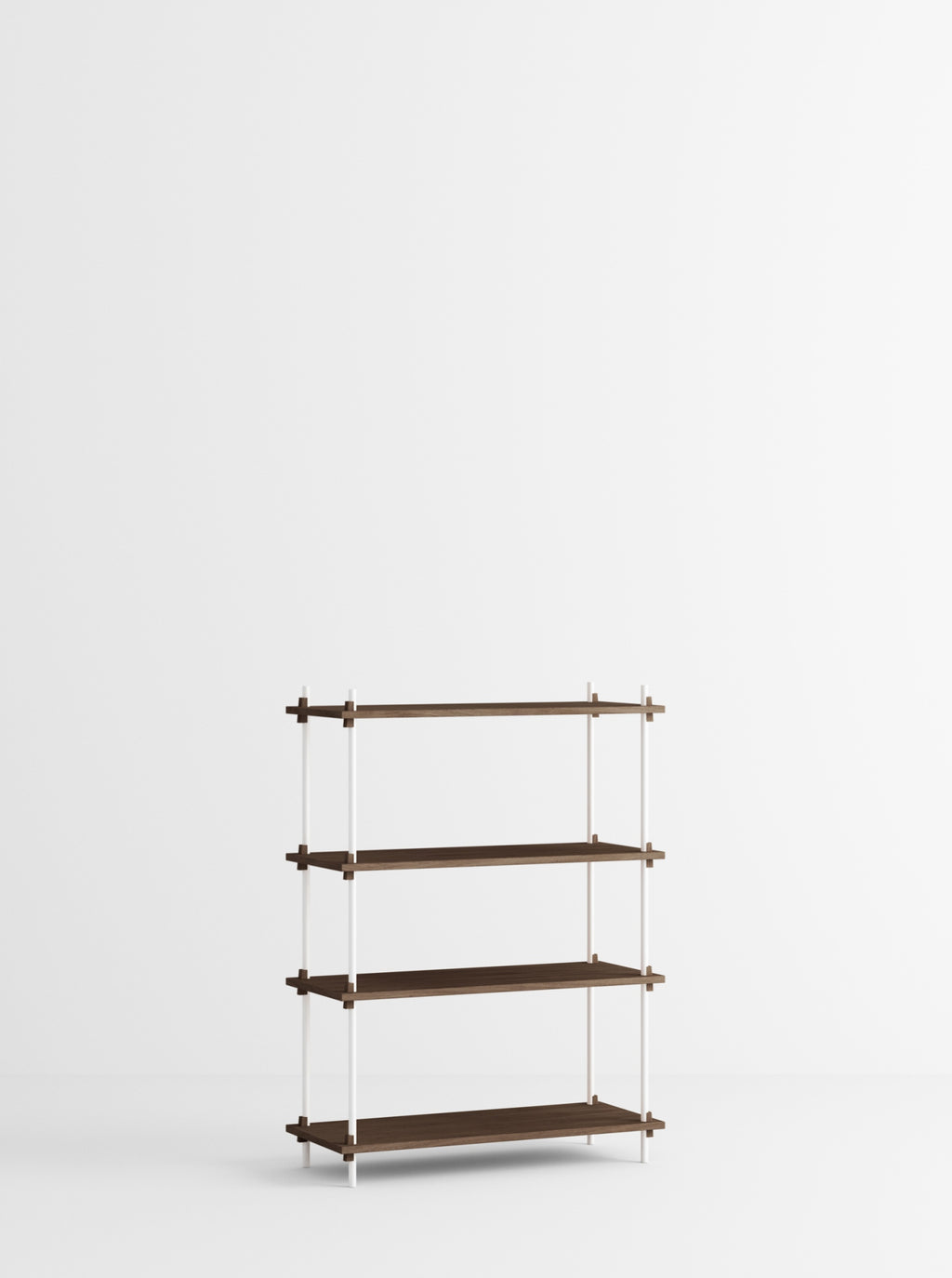 Customizable Moebe Shelving System in Smoked Oak & White - 115cm Height