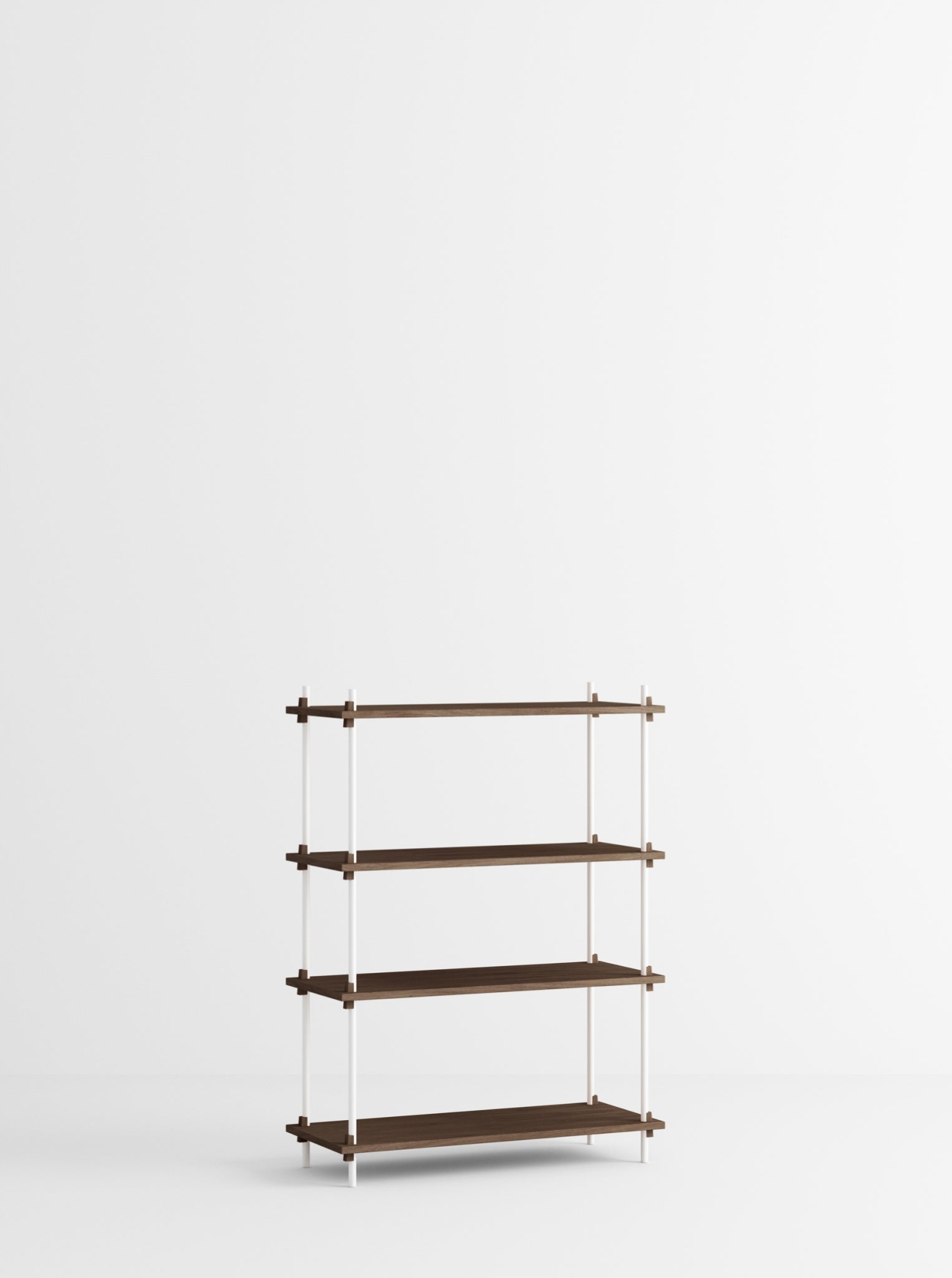 Customizable Moebe Shelving System in Smoked Oak & White - 115cm Height