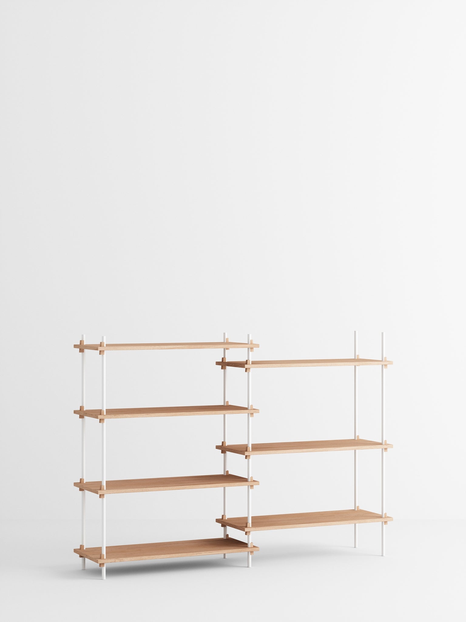 Customizable Moebe Shelving System in Oak/White - Versatile Home Solution