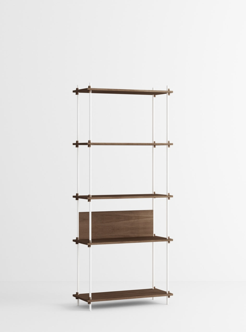 Customizable Moebe Shelving System in Smoked Oak & White - 200cm High