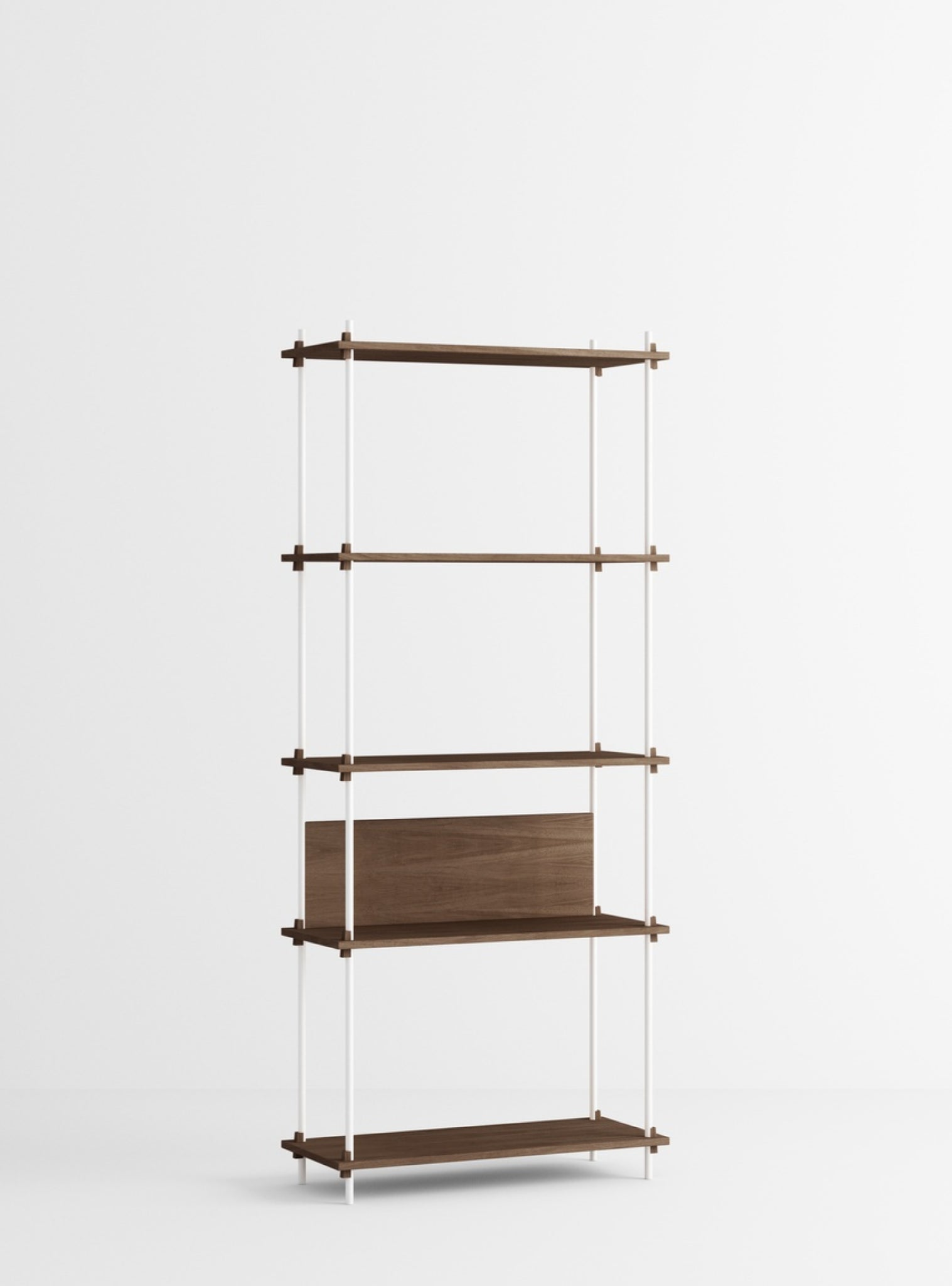 Customizable Moebe Shelving System in Smoked Oak & White - 200cm High