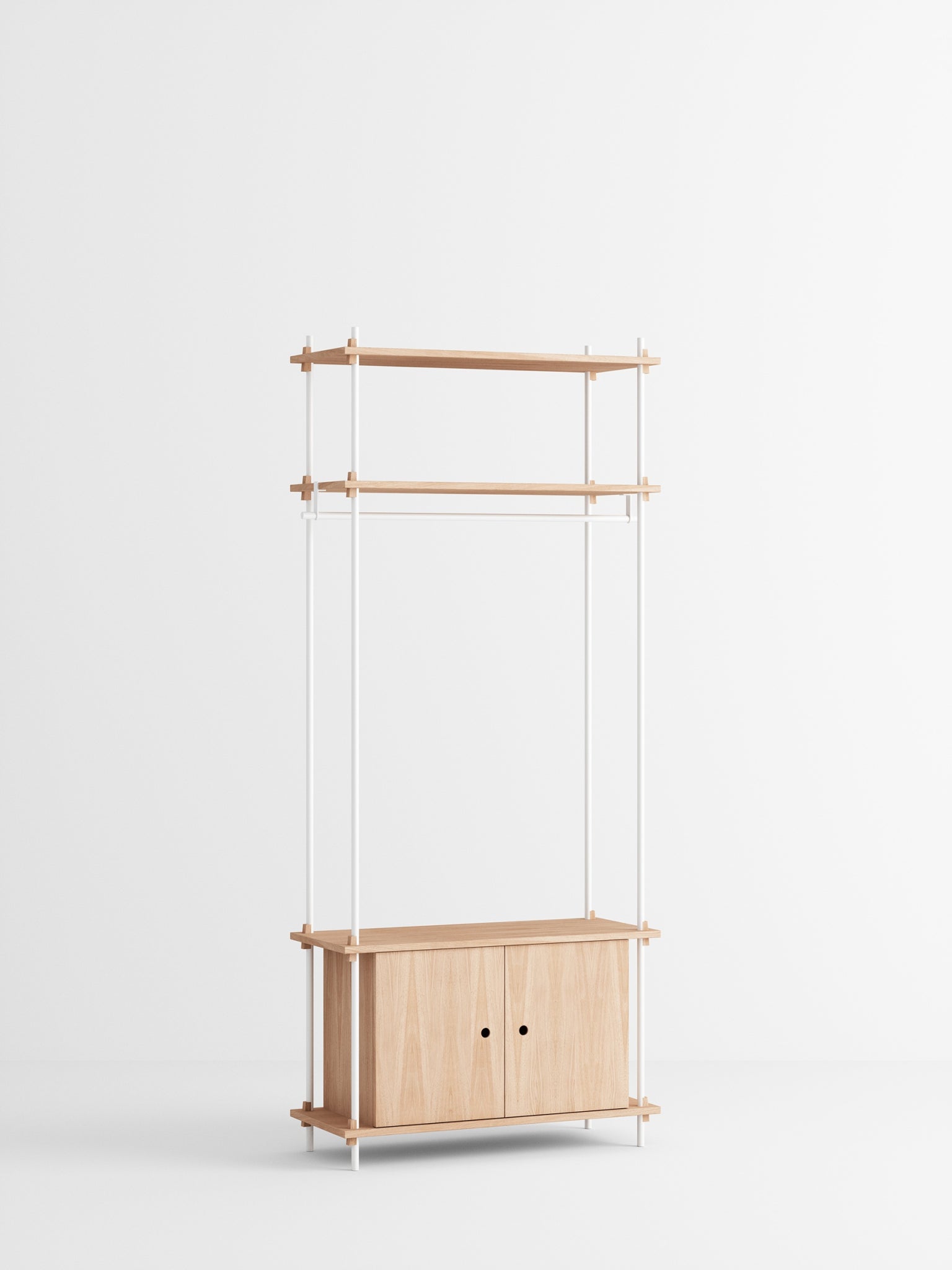 Customizable Moebe Shelving System in Oak/White - Versatile & Stylish Design