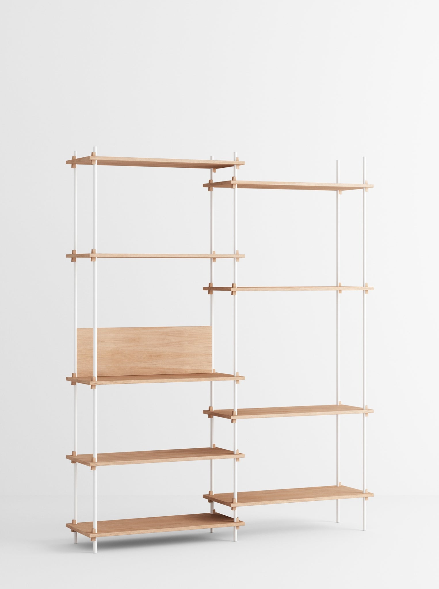 Customizable Moebe Shelving System in Oak/White - Versatile & Stylish