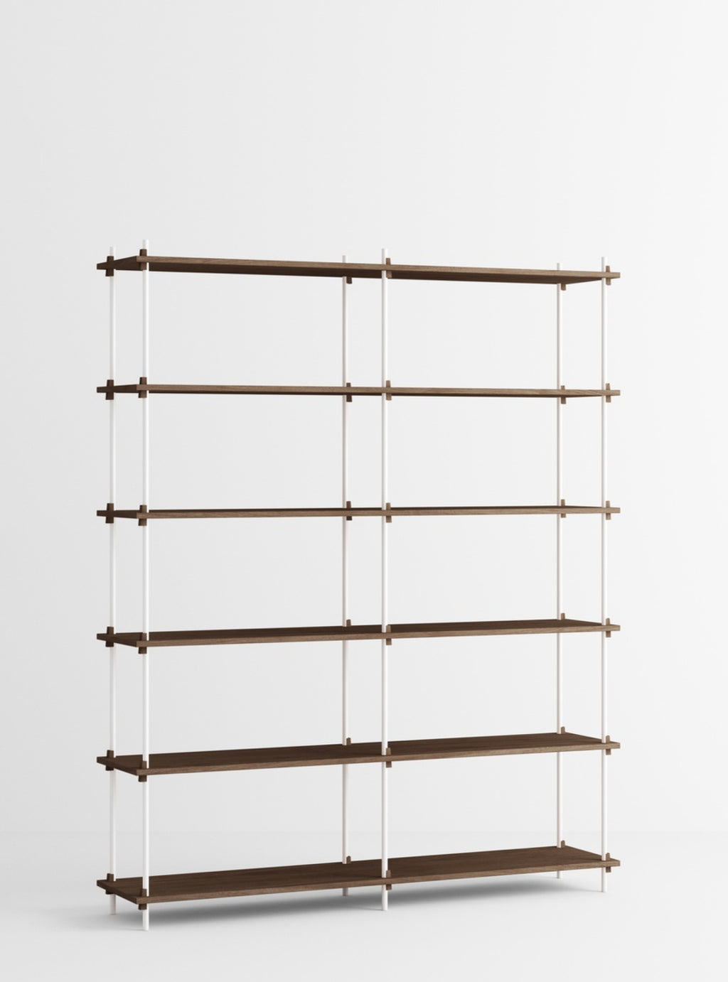 Customizable Moebe Shelving System in Smoked Oak & White - 200cm High