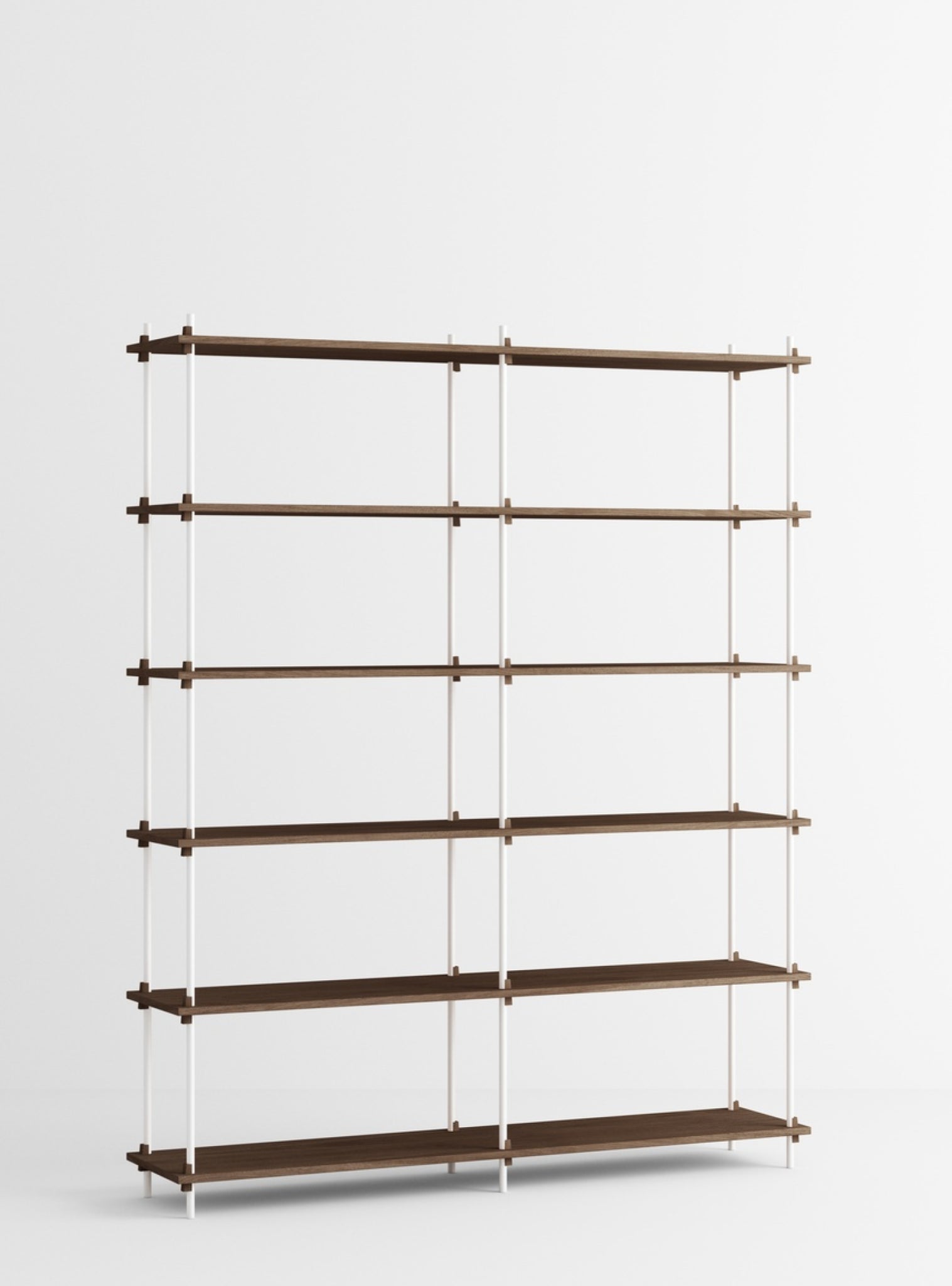 Customizable Moebe Shelving System in Smoked Oak & White - 200cm High