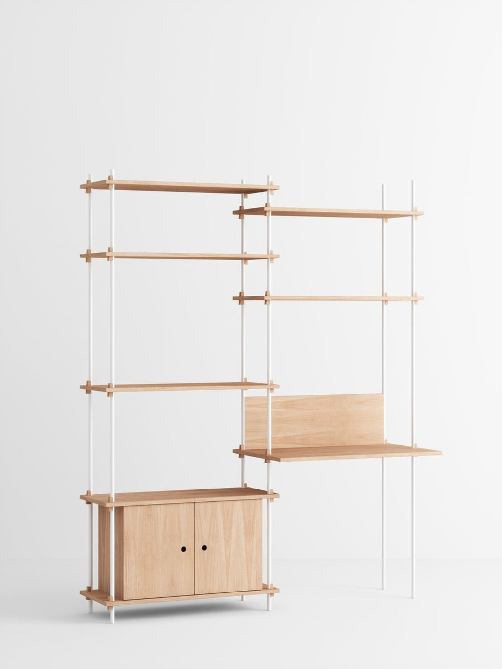 Customizable Moebe Shelving System in Oak/White - Versatile & Stylish