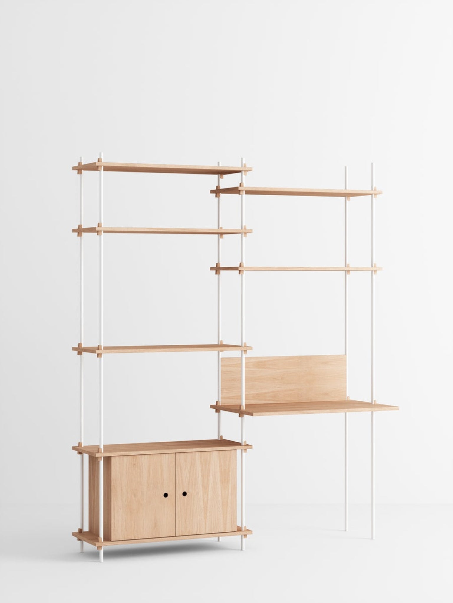 Customizable Moebe Shelving System in Oak/White - Versatile & Stylish