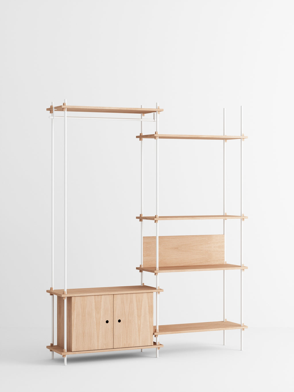 Customizable Moebe Shelving System in Oak/White - Versatile & Stylish