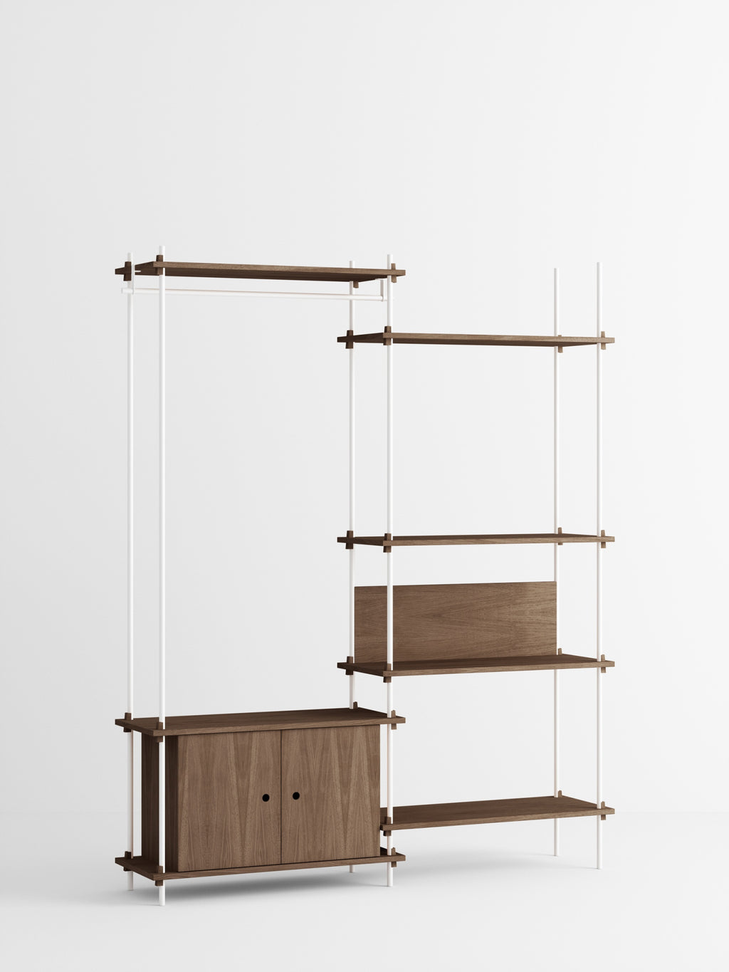 Customizable Moebe Shelving System in Smoked Oak & White - 200cm Height