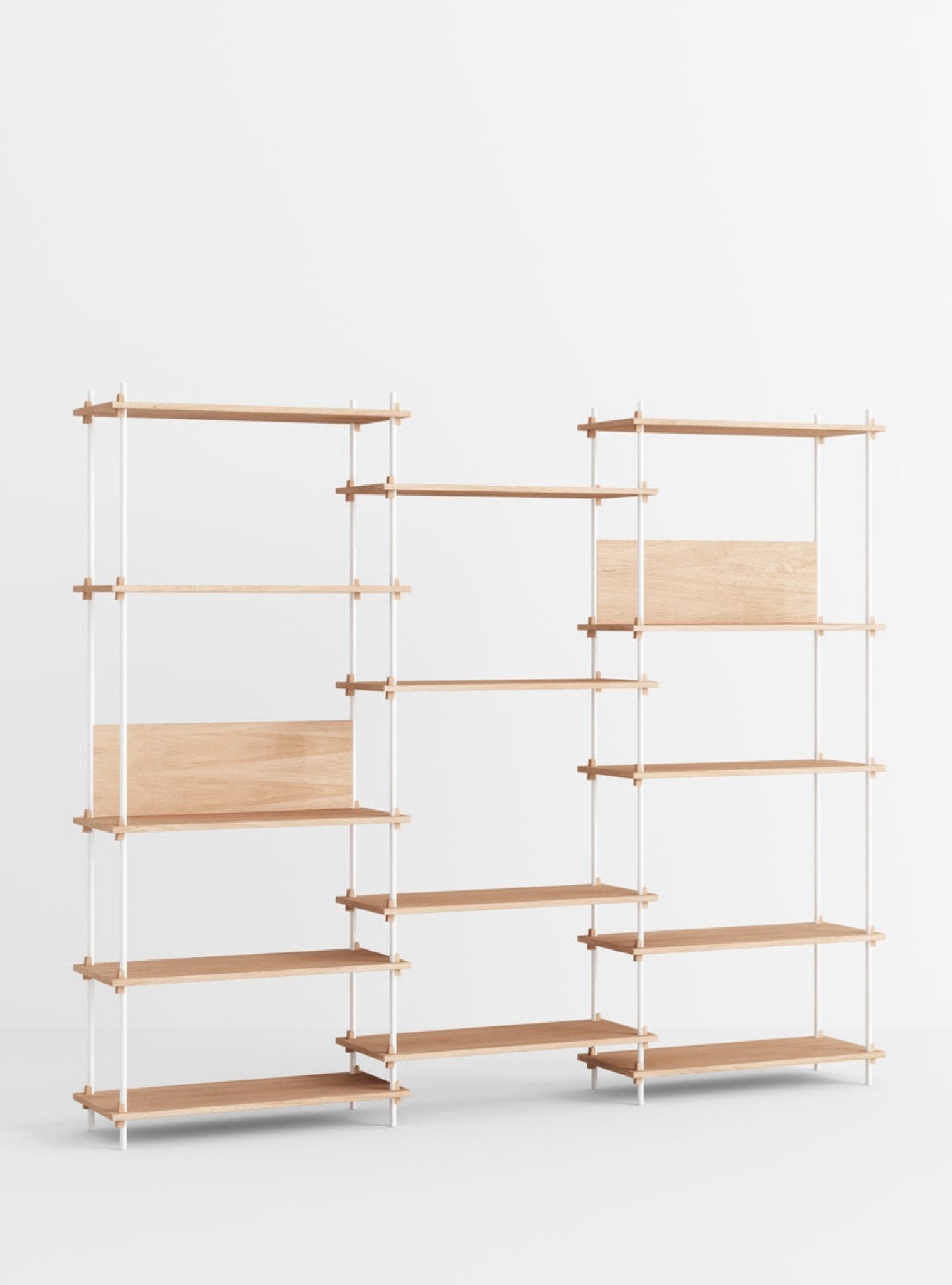 Customizable Moebe Shelving System in Oak/White - Versatile & Stylish