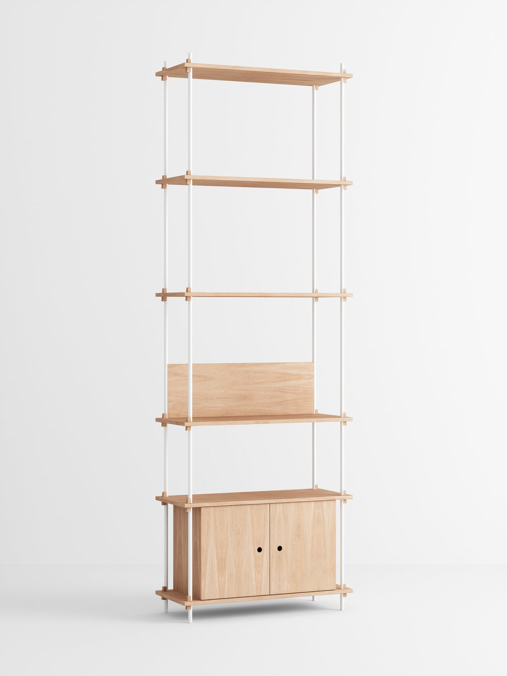 Customizable Moebe Oak/White Shelving System - Versatile & Stylish Design