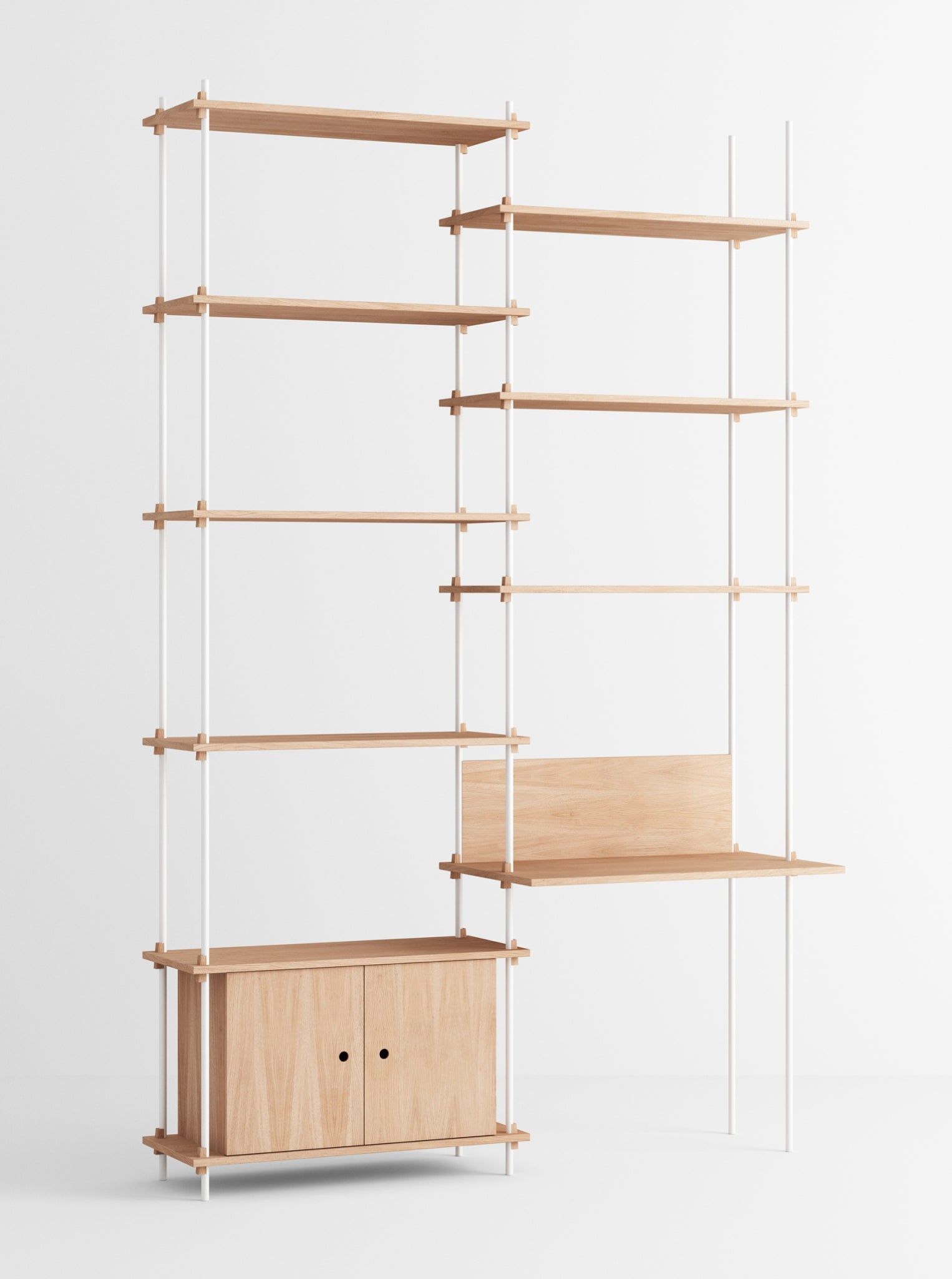 Customizable Moebe Shelving System in Oak/White - Versatile & Stylish