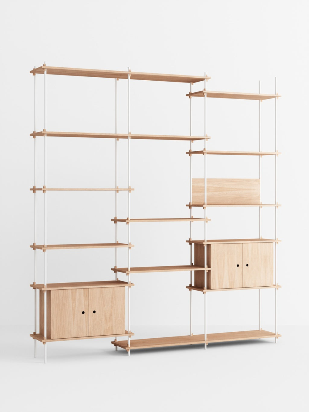 Customizable Moebe Shelving System in Oak/White - Versatile Home Solution