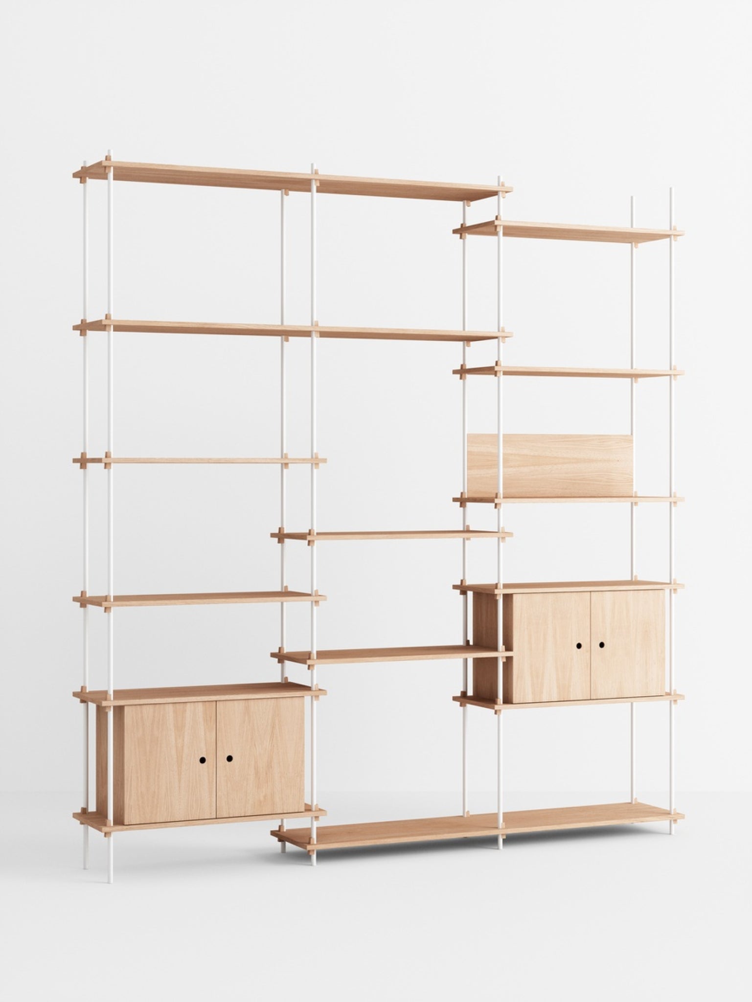 Customizable Moebe Shelving System in Oak/White - Versatile Home Solution