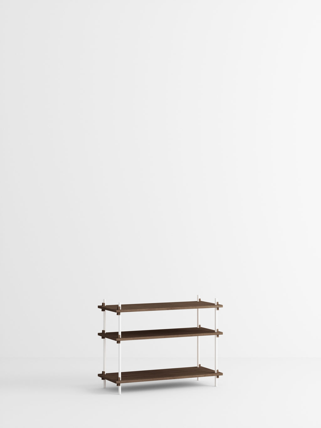Customizable Moebe Shelving System in Smoked Oak & White - 65x86x35 cm