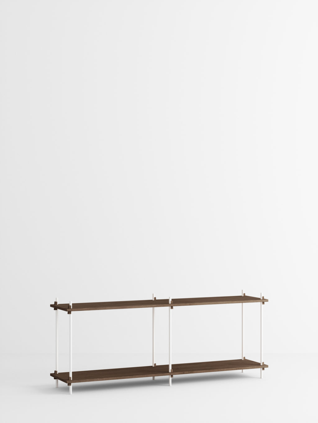 Customizable Moebe Shelving System in Smoked Oak & White - 65x163x35 cm