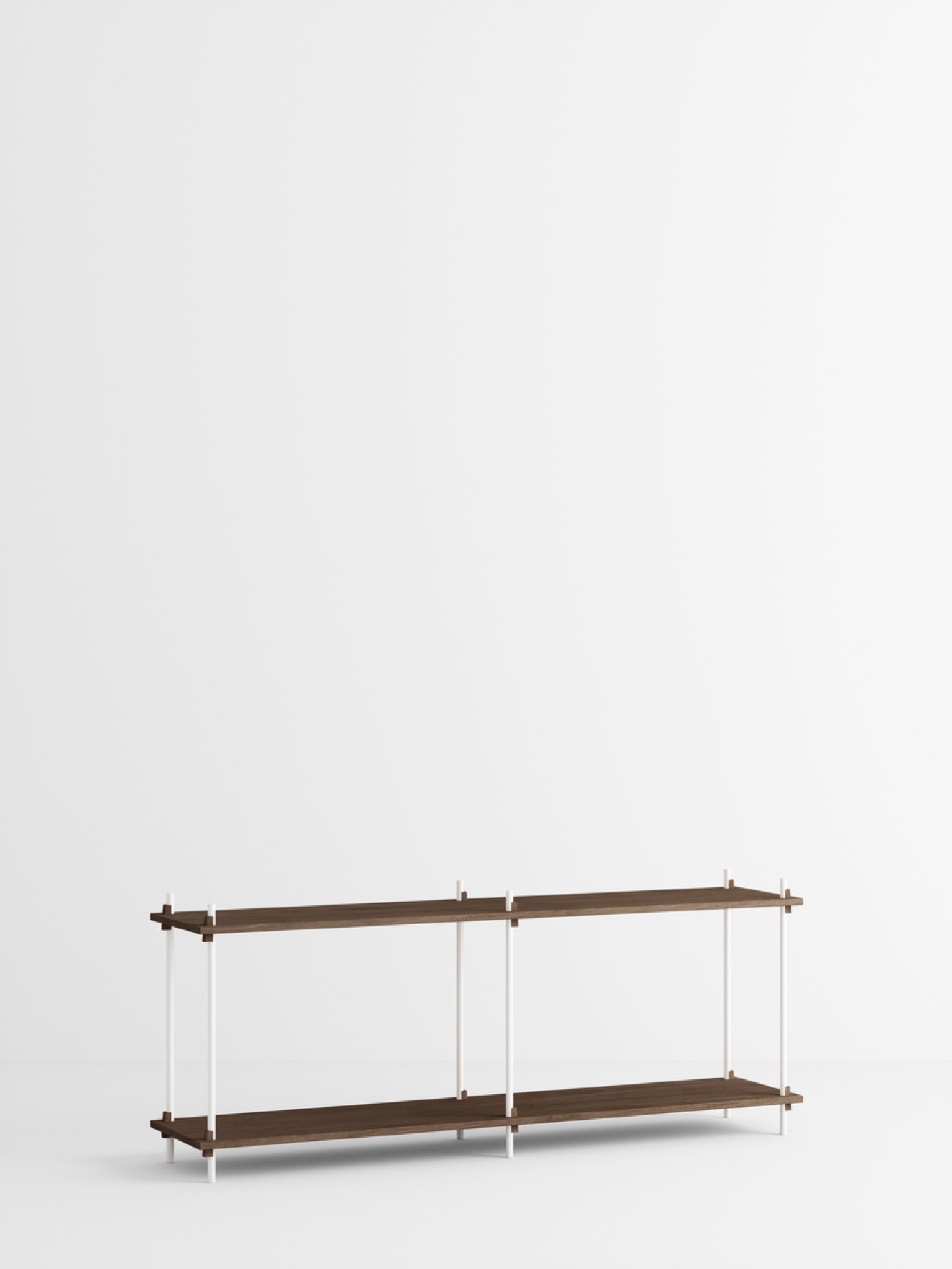 Customizable Moebe Shelving System in Smoked Oak & White - 65x163x35 cm