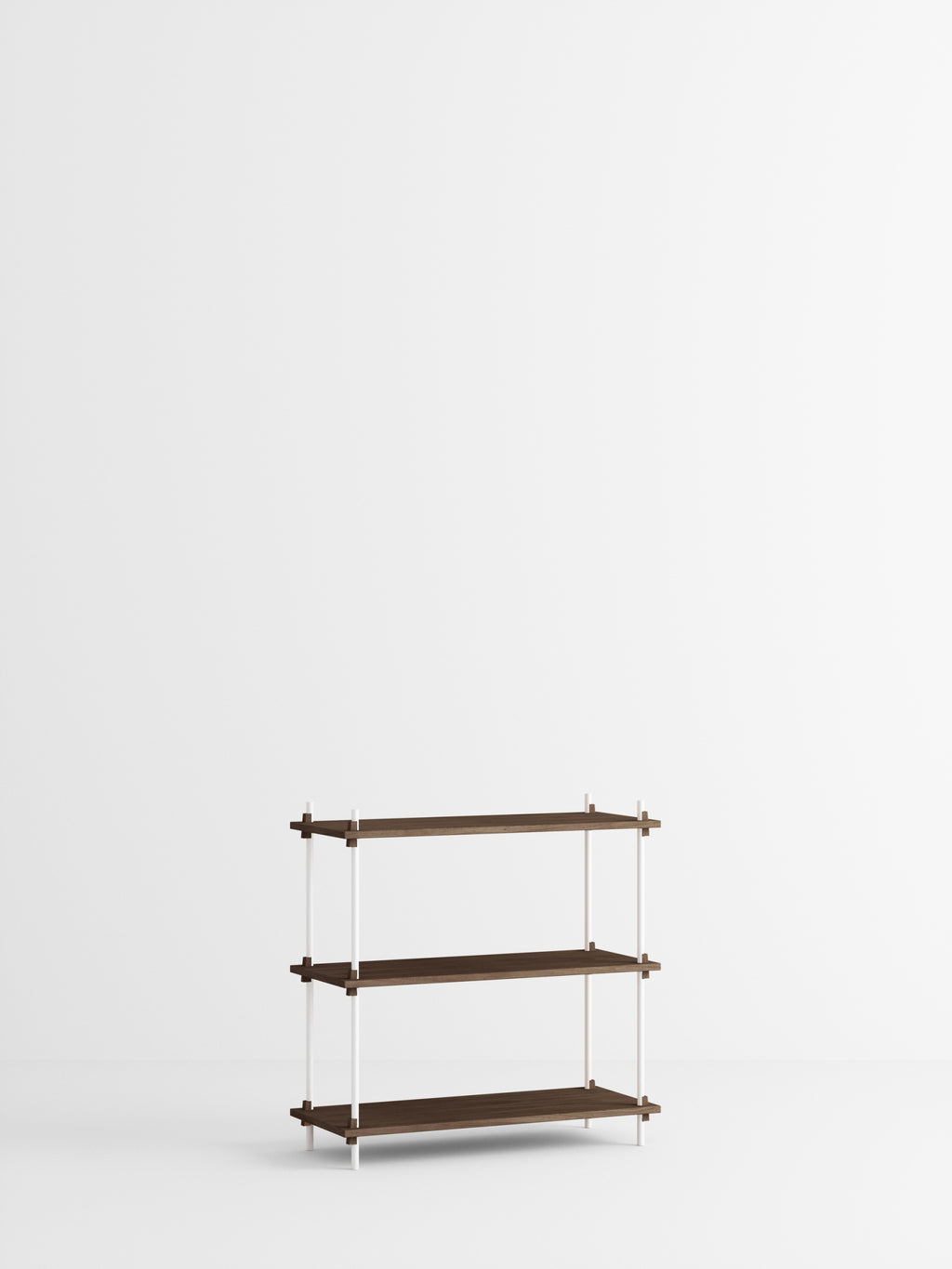 Customizable Moebe Shelving System in Smoked Oak & White - 85x86x35 cm