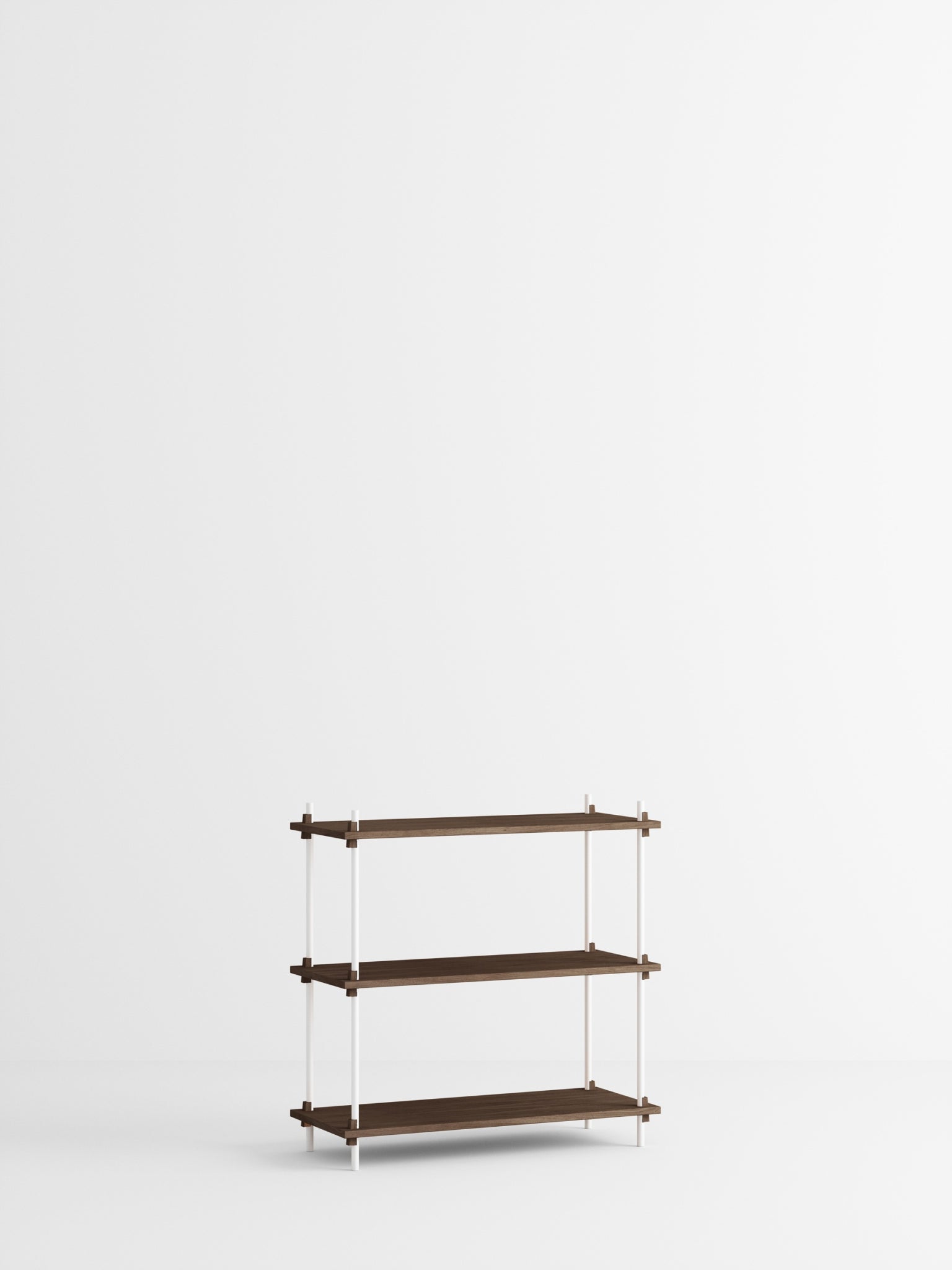 Customizable Moebe Shelving System in Smoked Oak & White - 85x86x35 cm