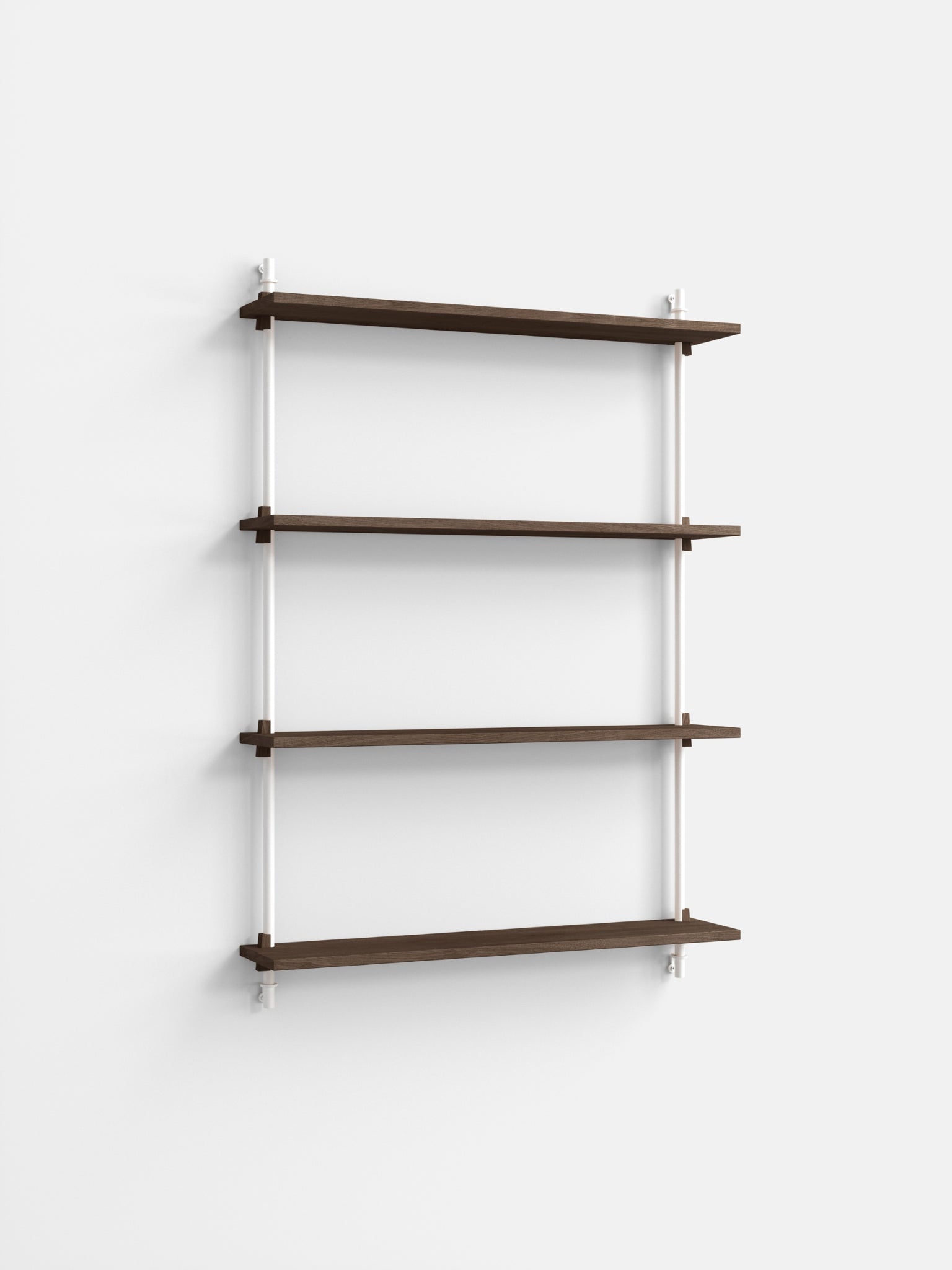 Versatile Moebe Wall Shelving in Smoked Oak/White for Any Room Decor