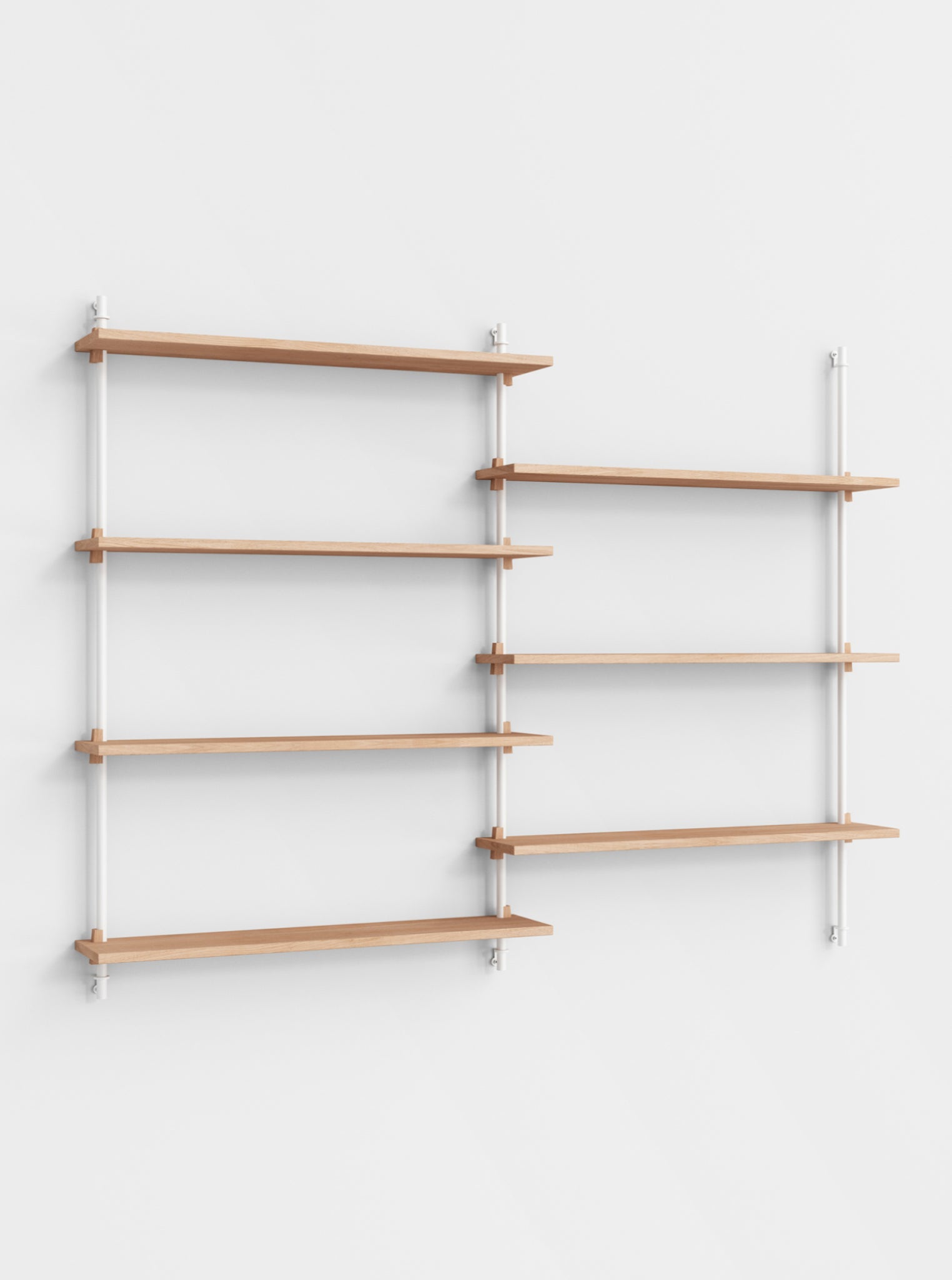 Moebe Wall Shelving WS.115.2: Versatile Oak/White Shelf for Any Room