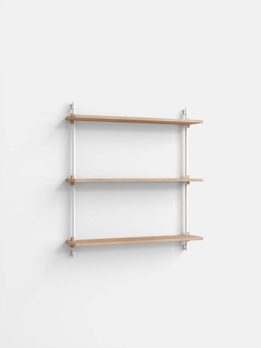 Moebe Wall Shelving WS.85.1: Adjustable Oak & White Shelf for Any Room