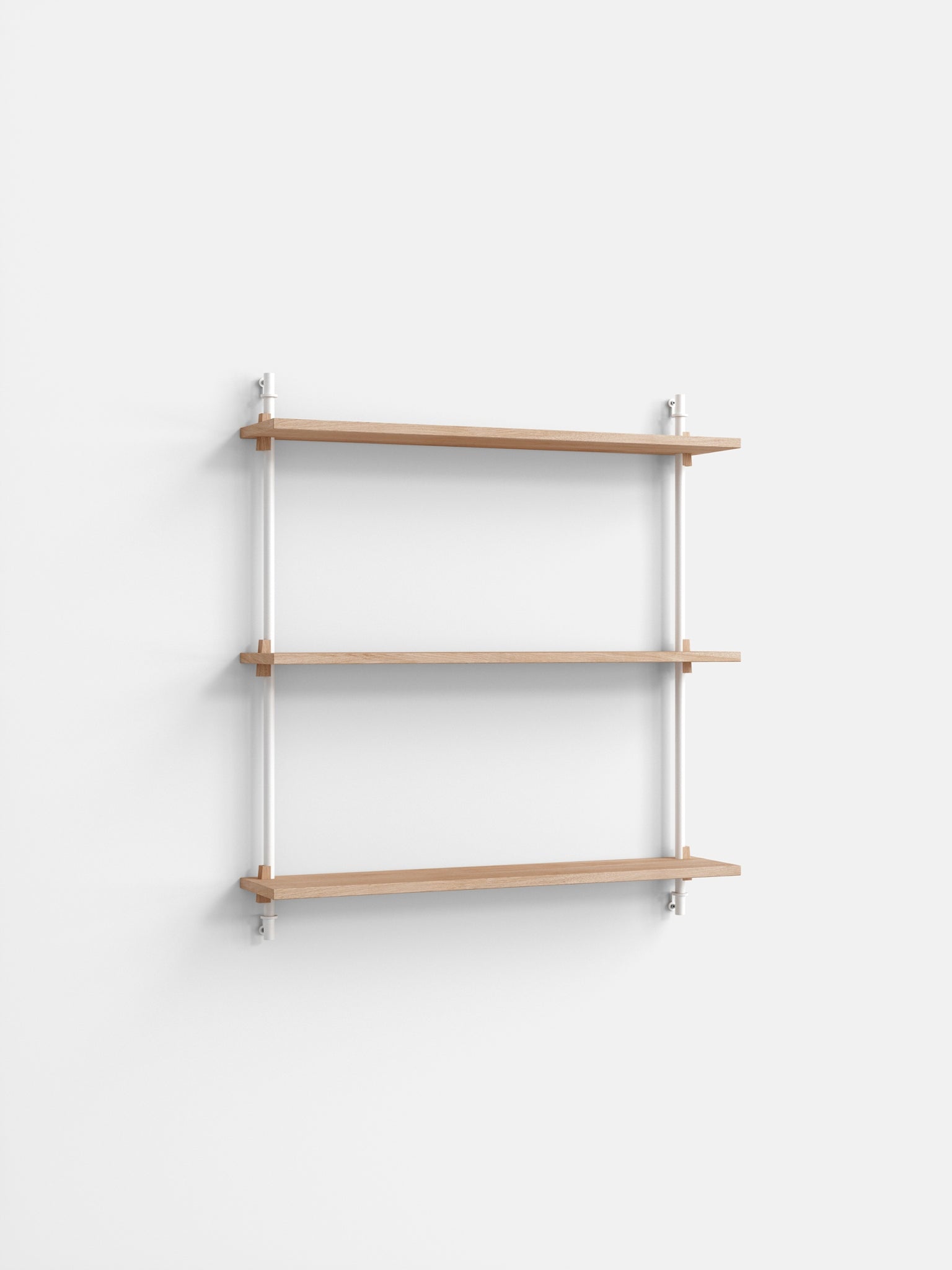 Moebe Wall Shelving WS.85.1: Adjustable Oak & White Shelf for Any Room