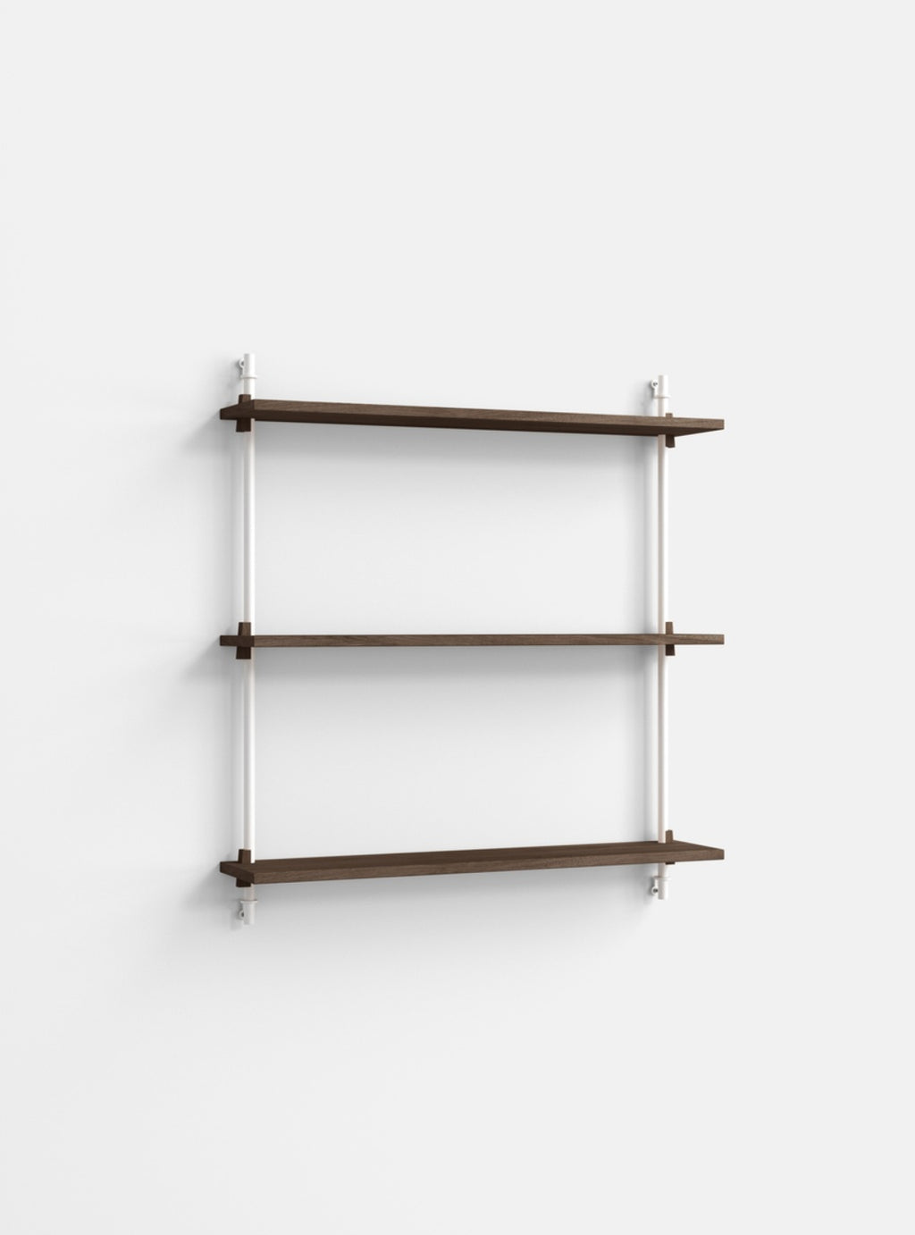 Versatile Moebe Wall Shelving in Smoked Oak & White for Any Room