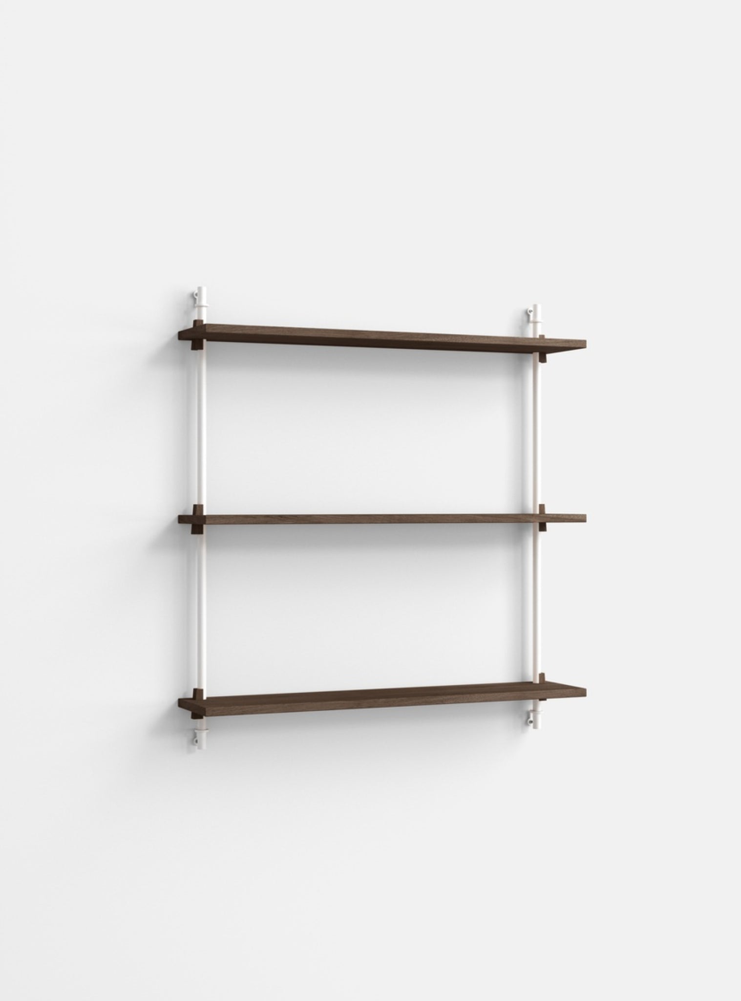 Versatile Moebe Wall Shelving in Smoked Oak & White for Any Room