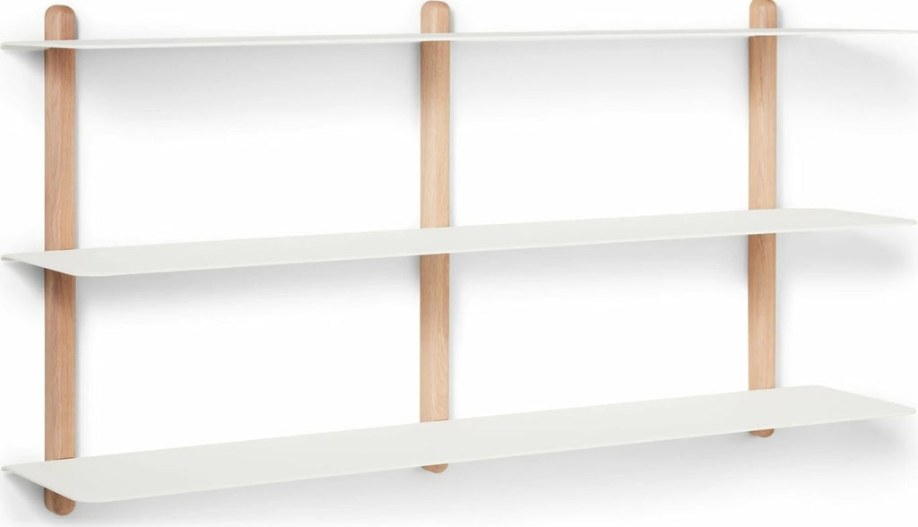 Gejst Nivo Large Wall Shelf 118cm – Light Oak & White Minimalist