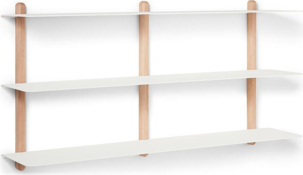 Gejst Nivo Shelf D - Light Oak/white Minimalist Wall Shelf 118×65 Cm