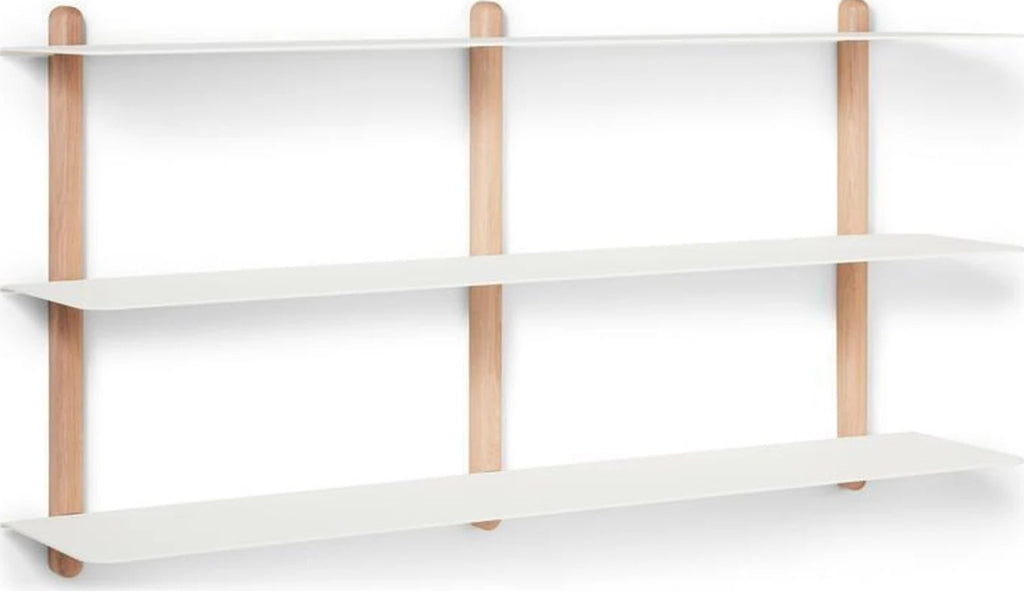 Gejst Nivo Shelf D - Light Oak/white Minimalist Wall Shelf 118×65 Cm