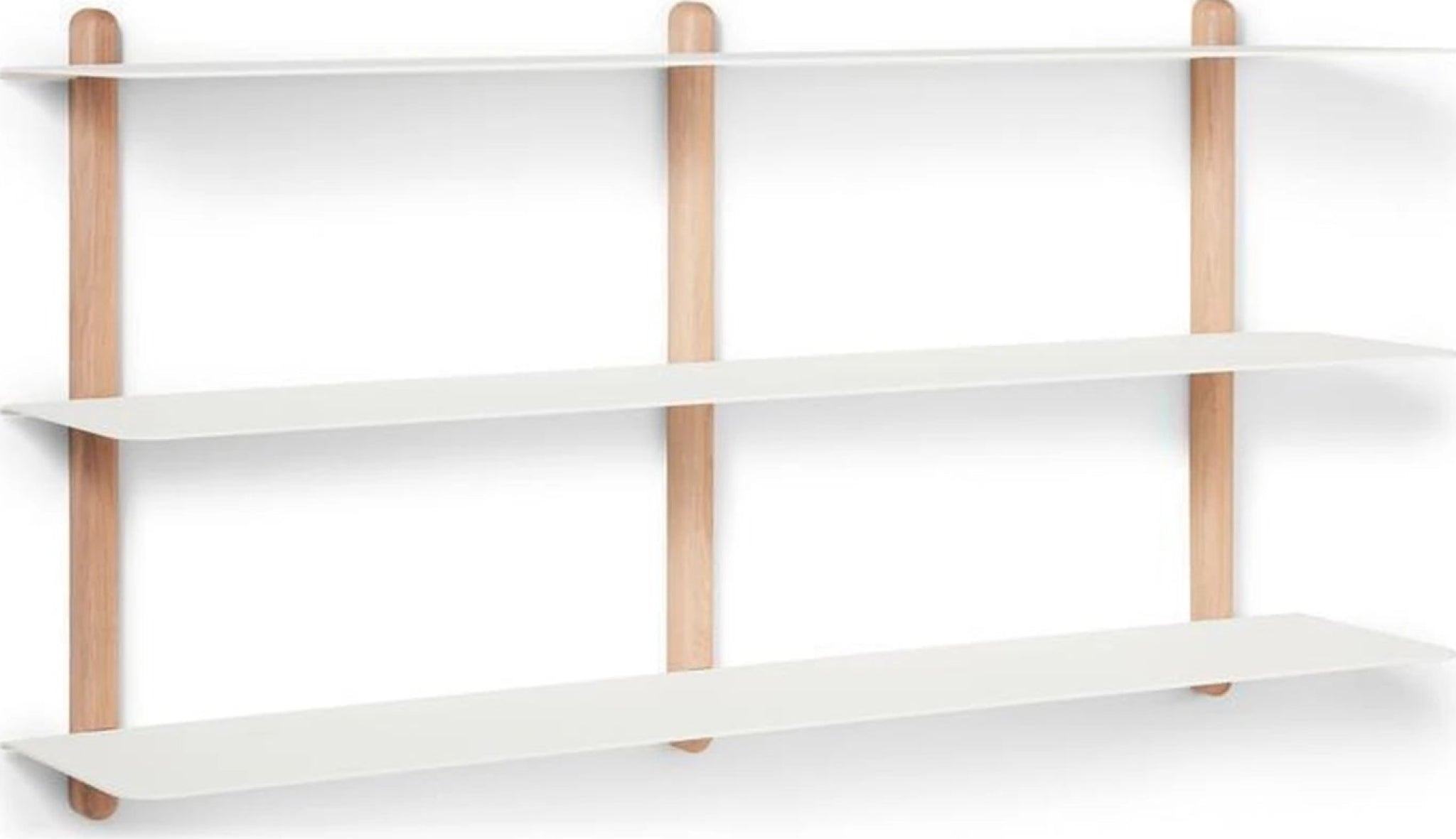 Gejst Nivo Shelf D - Light Oak/white Minimalist Wall Shelf 118×65 Cm