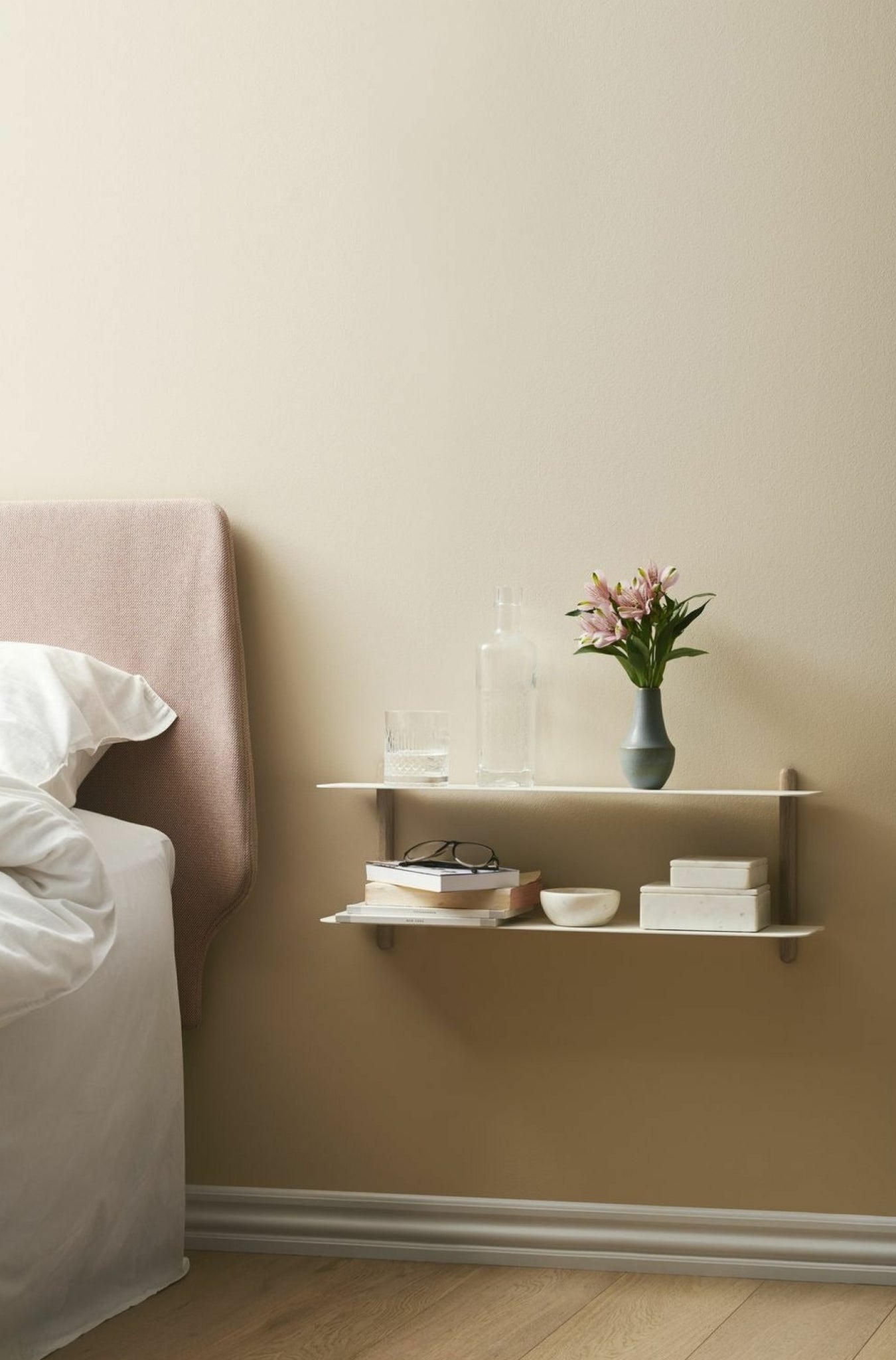 Gejst Nivo Shelf F — Light Oak/white Minimalist Wall Shelf 64×25 Cm