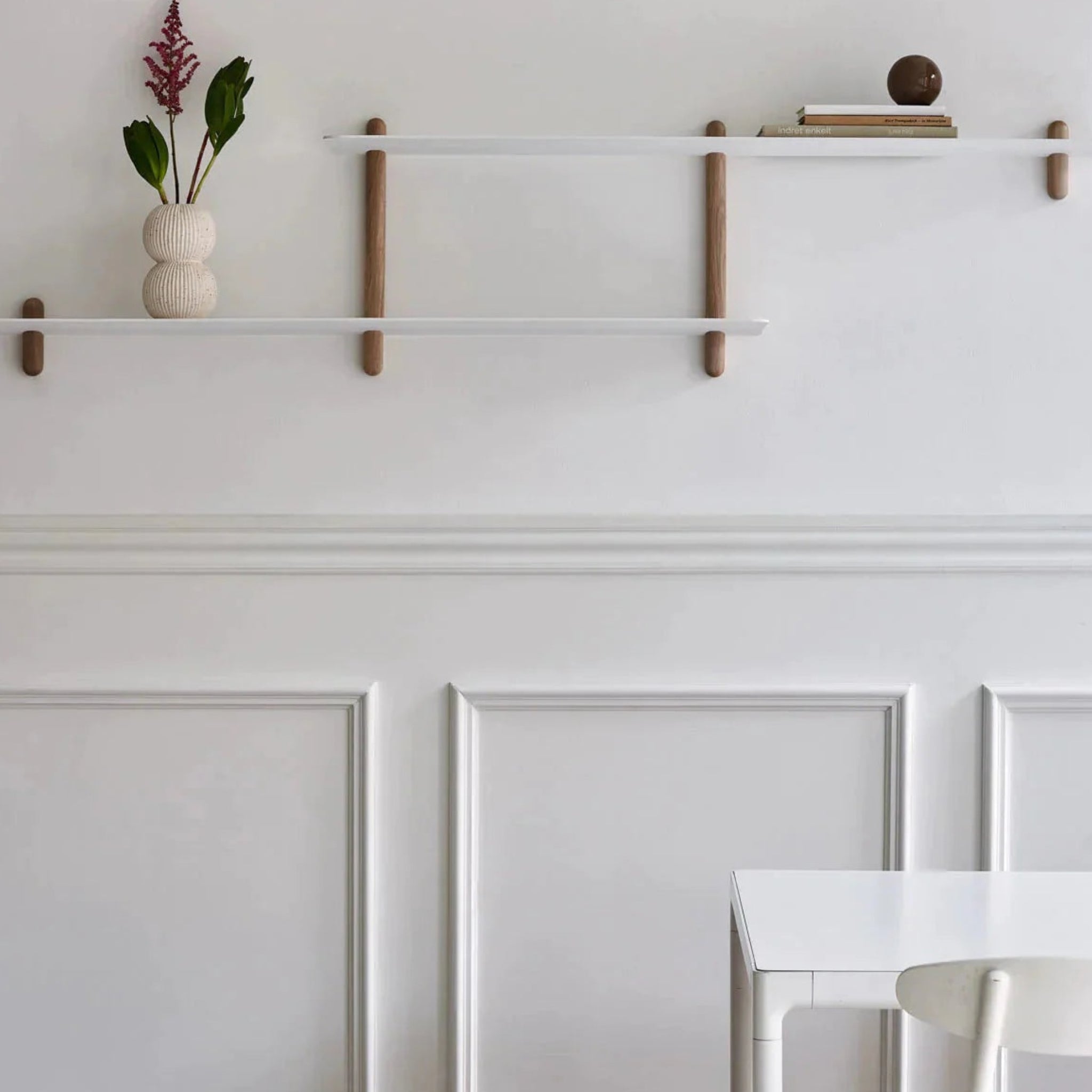 Gejst Nivo Large H Wall Shelf - Light Oak/white, 169.5x25x38.5 Cm