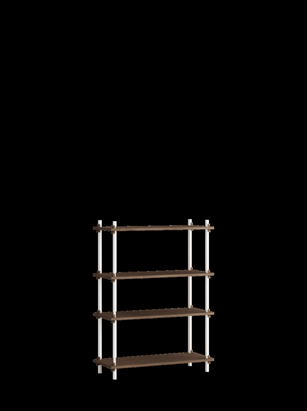 Customizable Moebe Shelving System in Smoked Oak & White - 115cm Height