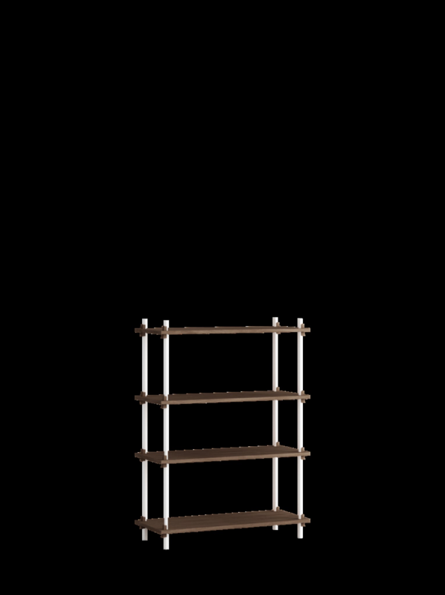 Customizable Moebe Shelving System in Smoked Oak & White - 115cm Height