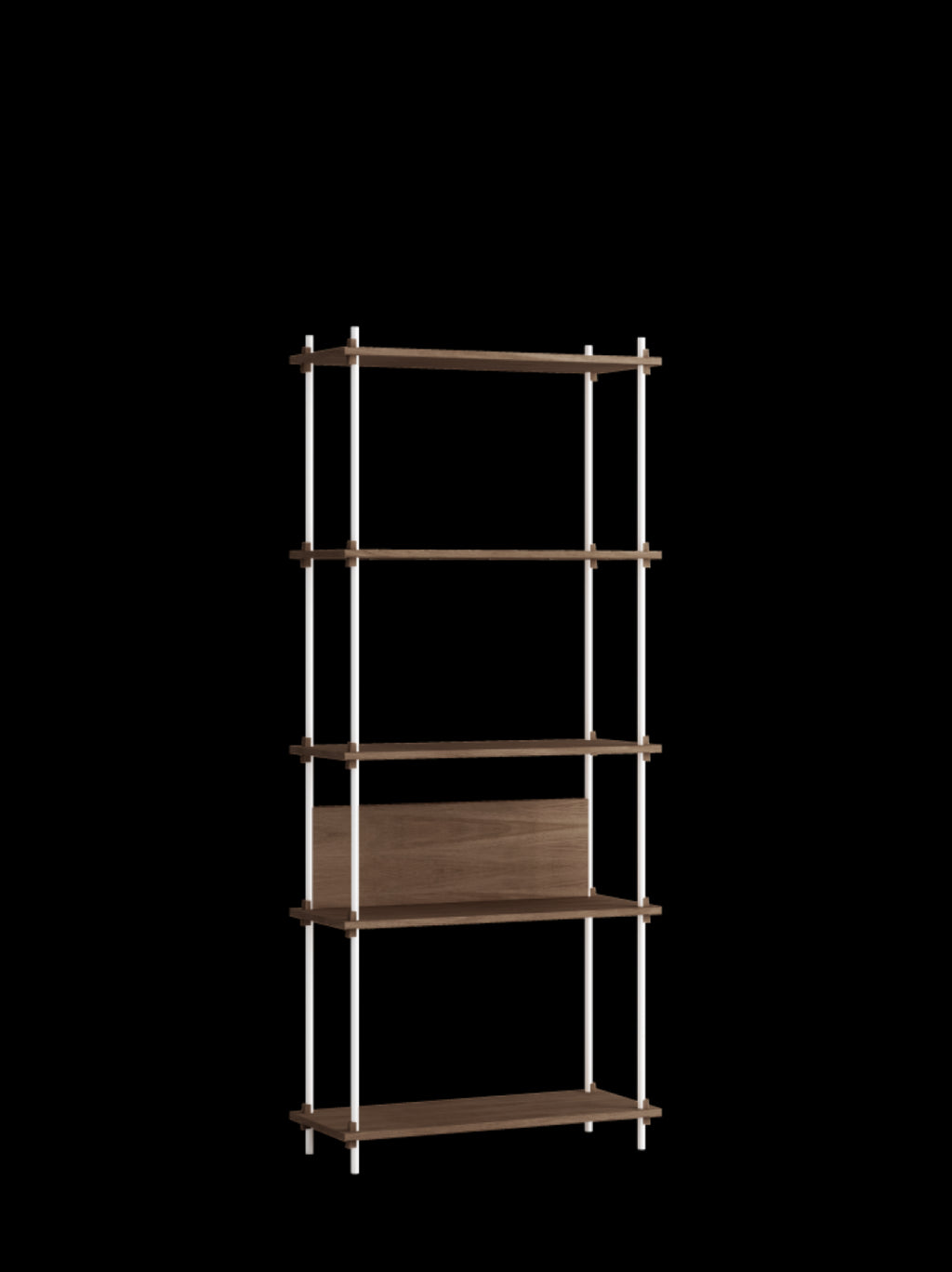 Customizable Moebe Shelving System in Smoked Oak & White - 200cm High