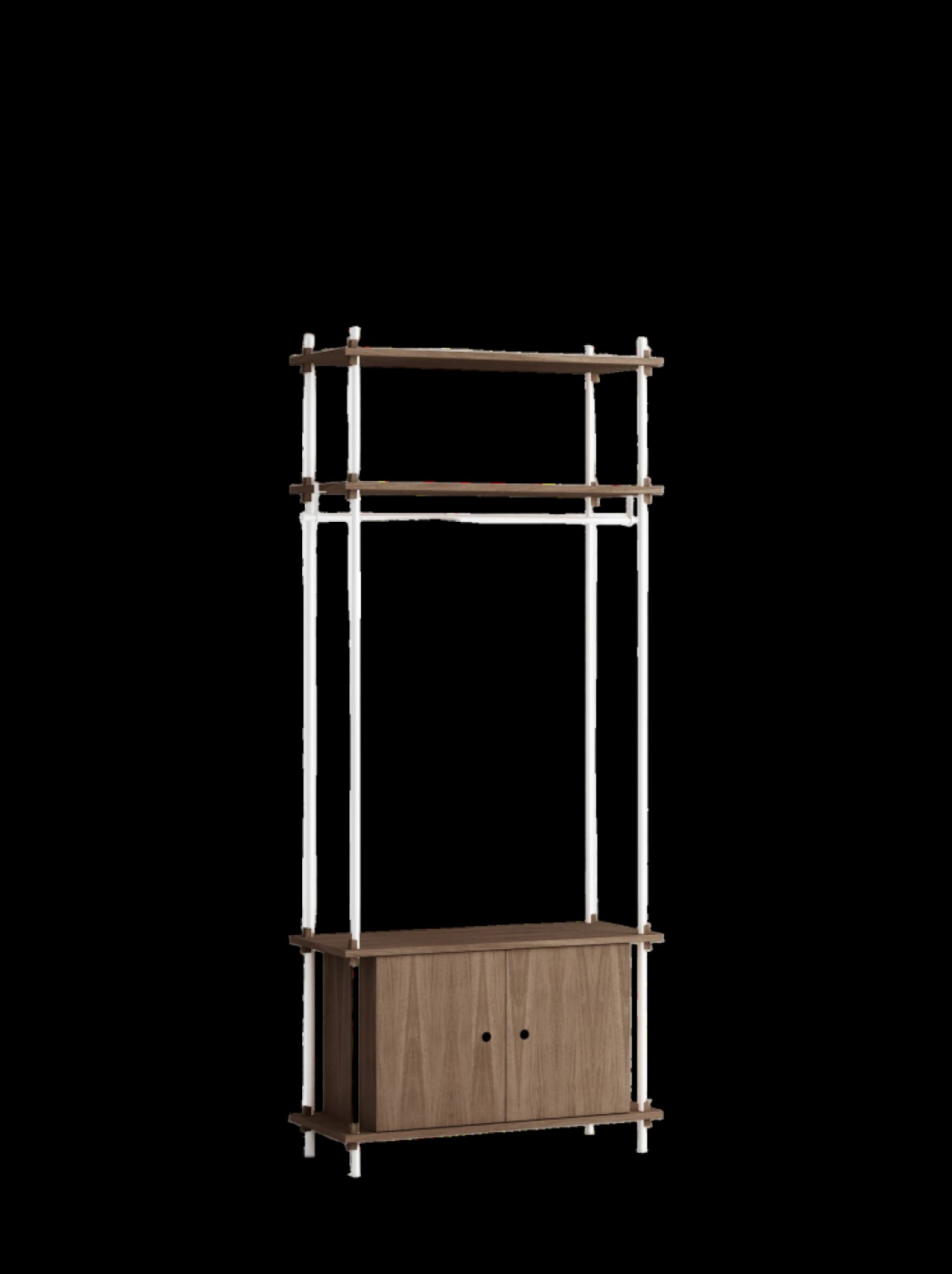 Customizable Moebe Shelving System in Smoked Oak & White - 200cm Height