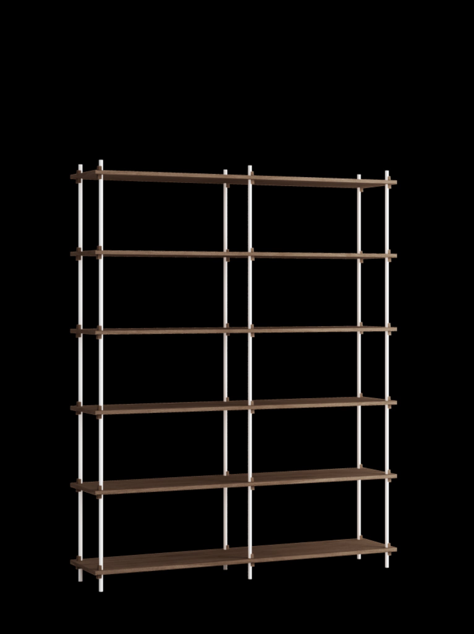 Customizable Moebe Shelving System in Smoked Oak & White - 200cm High