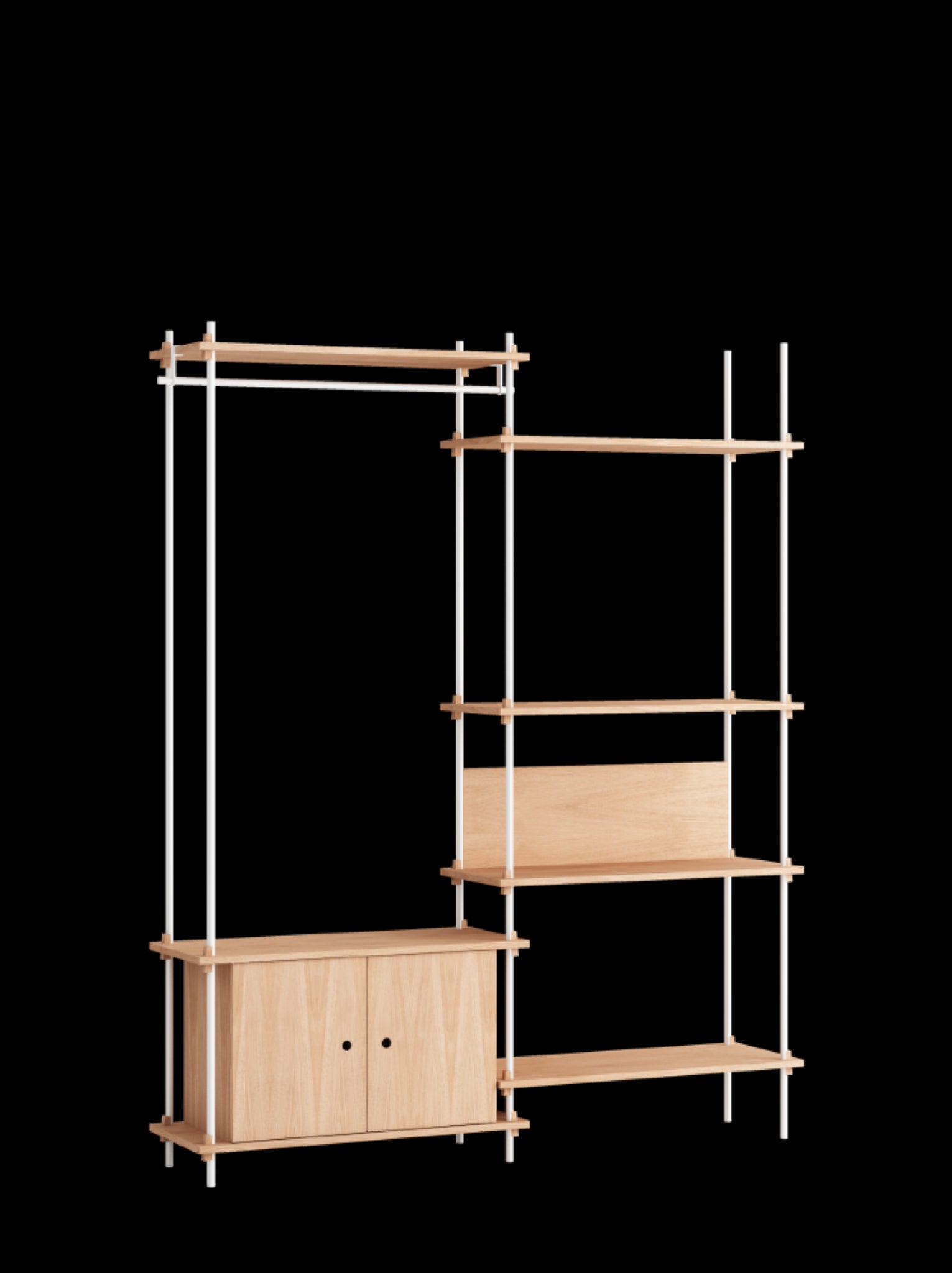 Customizable Moebe Shelving System in Oak/White - Versatile & Stylish
