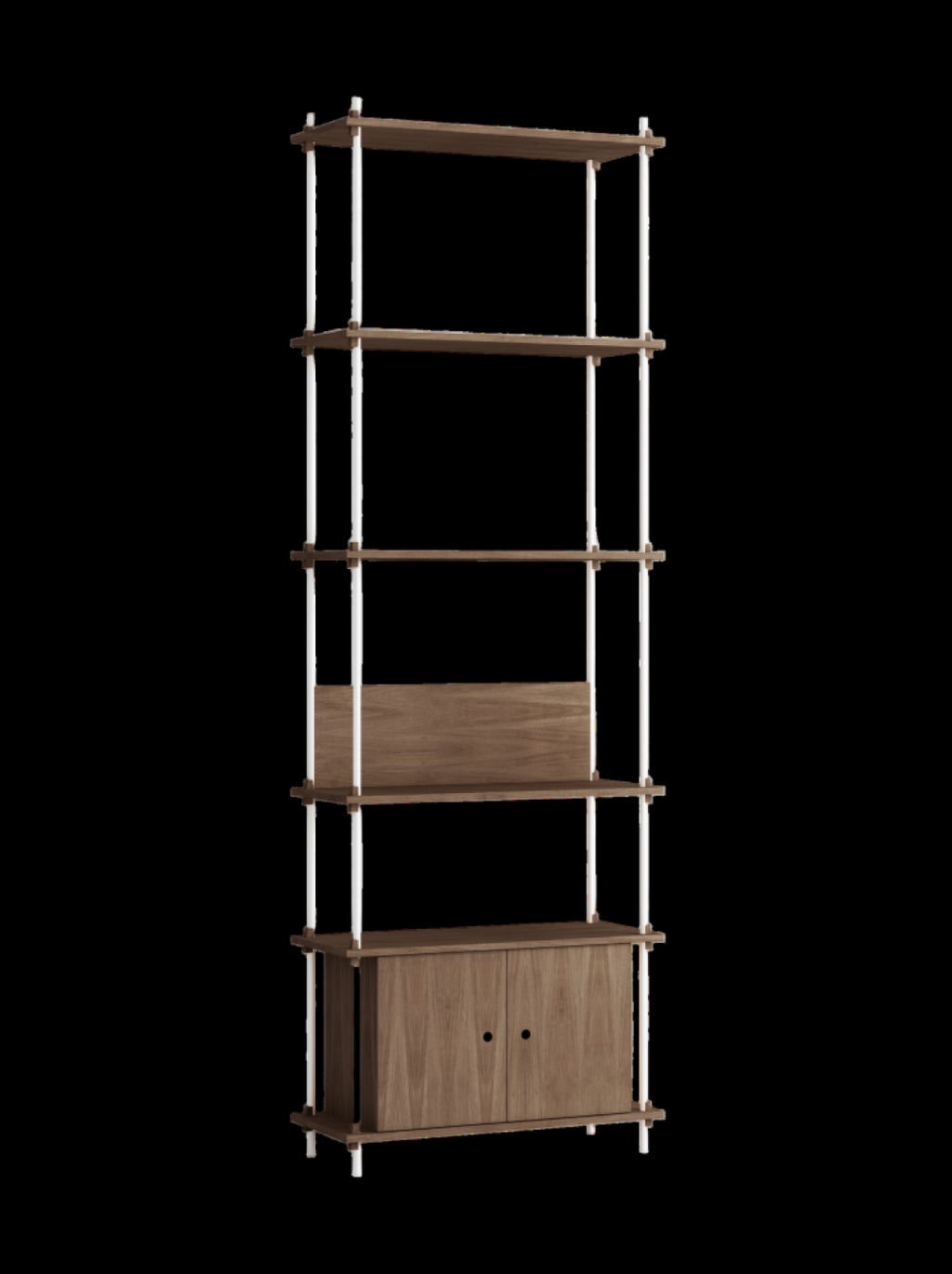 Customizable Moebe Shelving System in Smoked Oak & White - 255cm Height