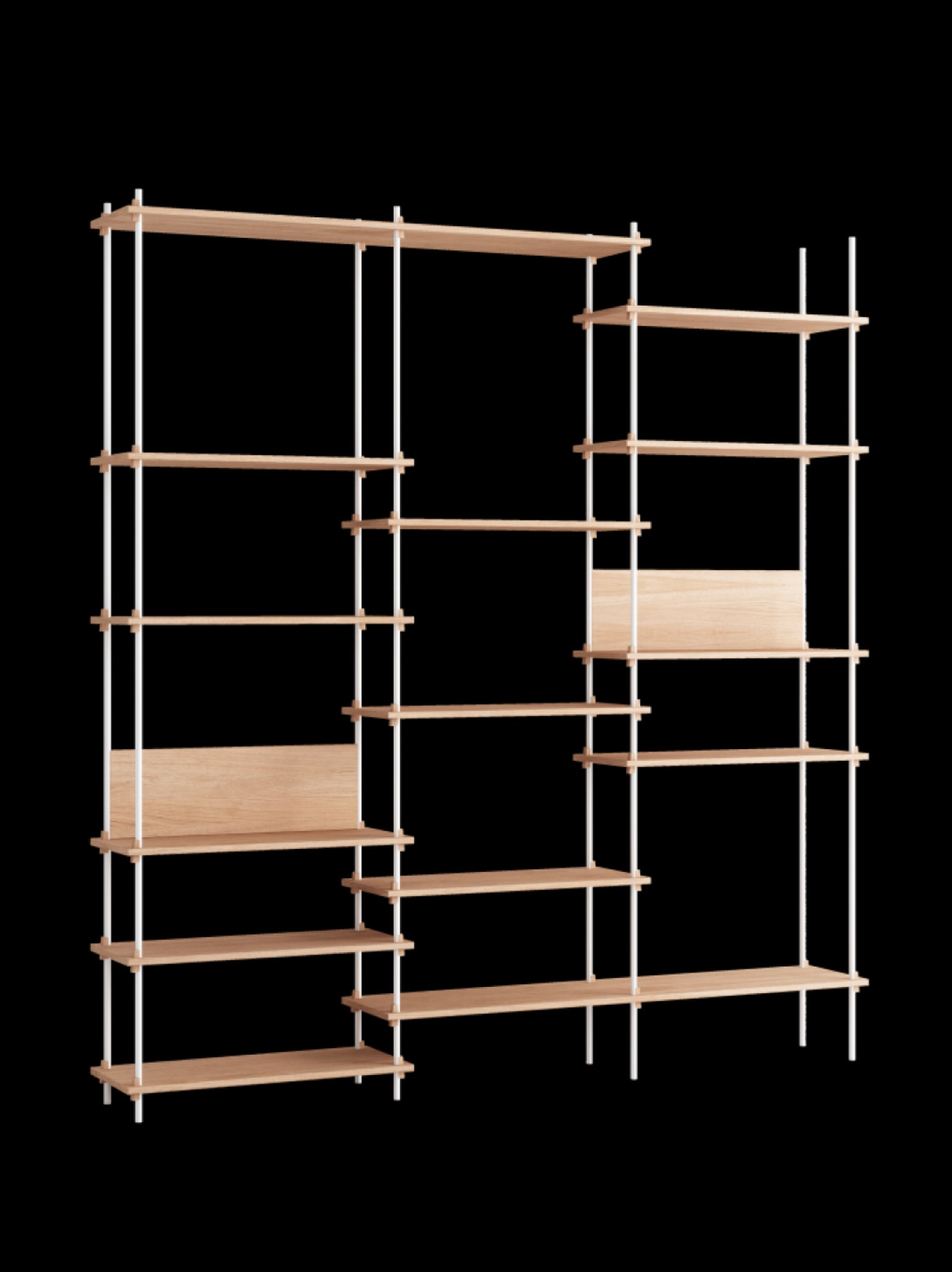 Customizable Moebe Shelving System in Oak/White - Versatile Home Storage